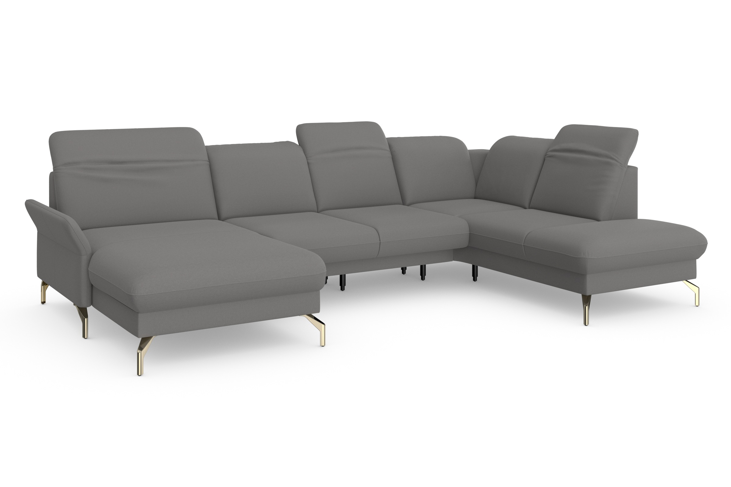 sit&more Wohnlandschaft »Fashion U-Form«, wahlweise mit Kopfteilverstellung, Vorziehsitz, motorisch, Nickelfüße