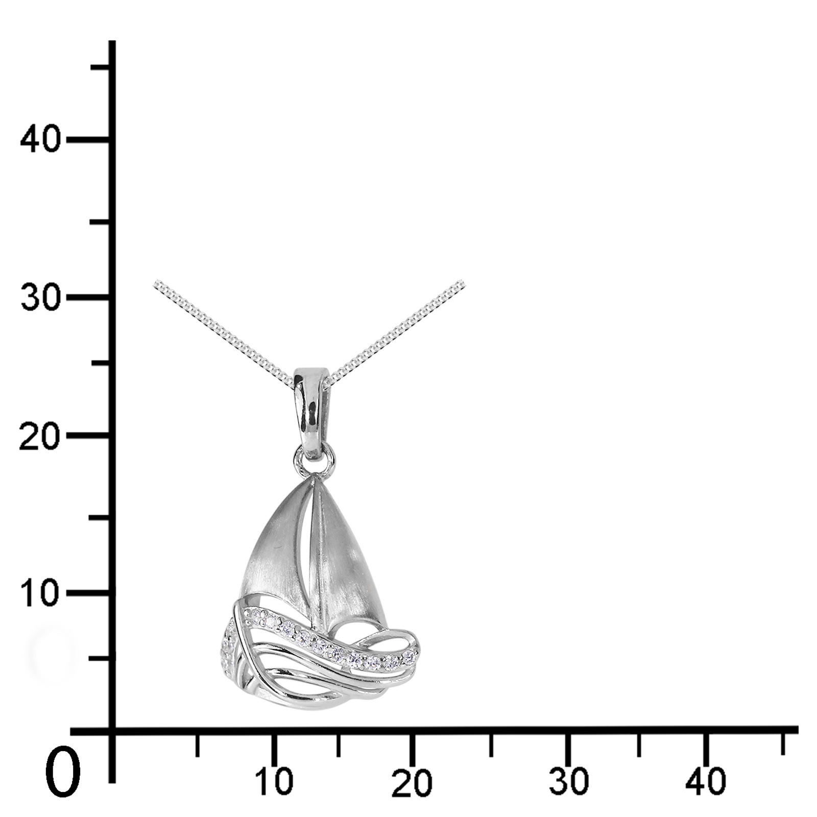 OSTSEE-SCHMUCK Kette mit Anhänger »- Schiff - Silber 925/000 - Zirkonia«