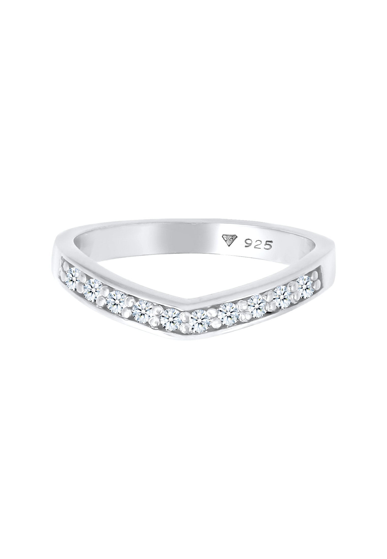 Elli DIAMONDS Diamantring »Ring Diamanten (0.15 ct) V-Form Verlobung 925 Silber«