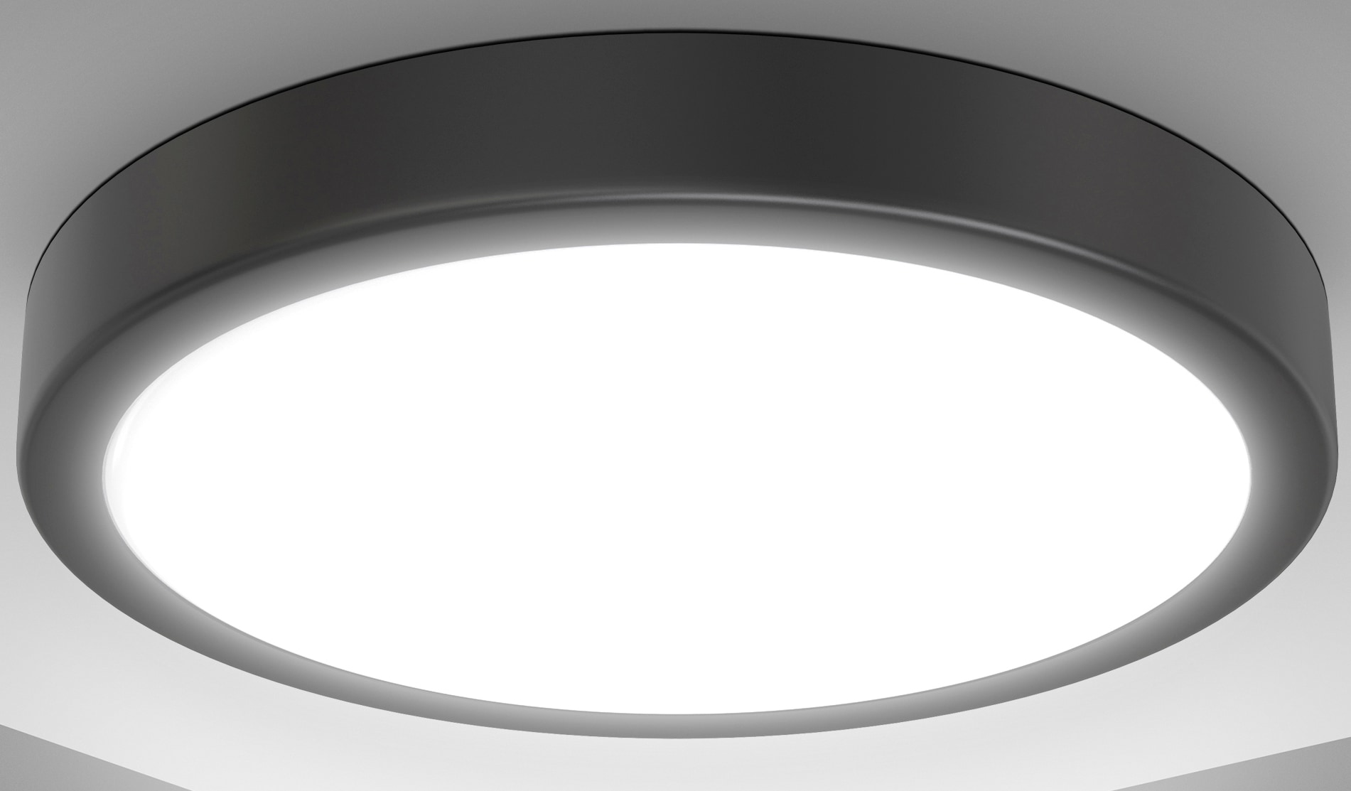 B.K.Licht LED Deckenleuchte »BK_DL1520 LED Deckenlampe, Ø28cm, 18 Watt,  Schwarz«, 1 flammig-flammig, 2.000 Lumen, 4000K neutralweißes Licht,  Küchenlampe, Wohnzimmer online bei OTTO