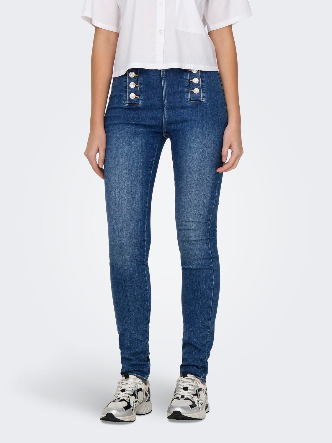 Skinny-fit-Jeans »ONLDAISY HW BUTTON SKINNY DNM«