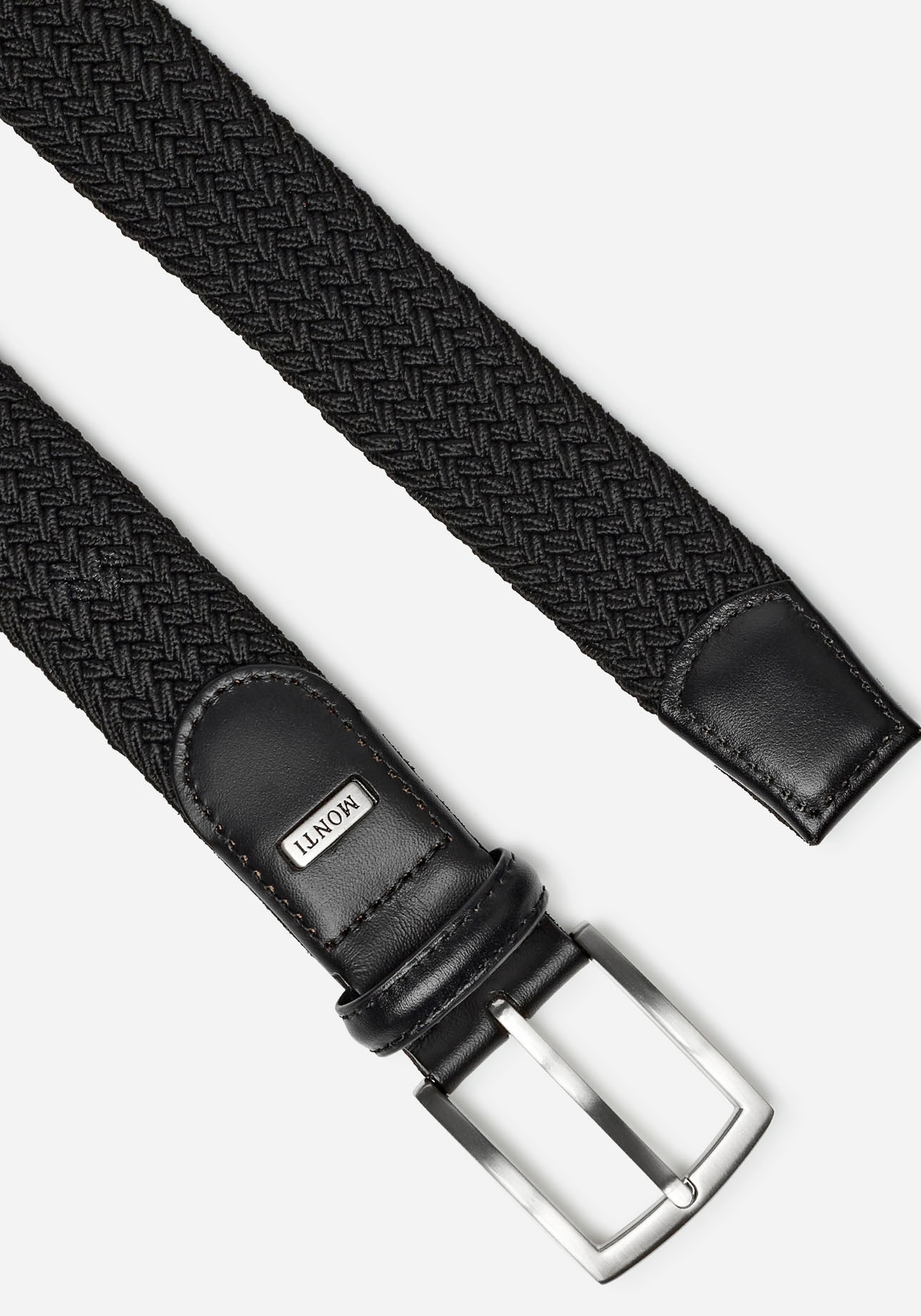 MONTI Ledergürtel »HAMBURG«, 3,5 cm breit, Elastischer Flechtgürtel, Casual-Business-Sportiv