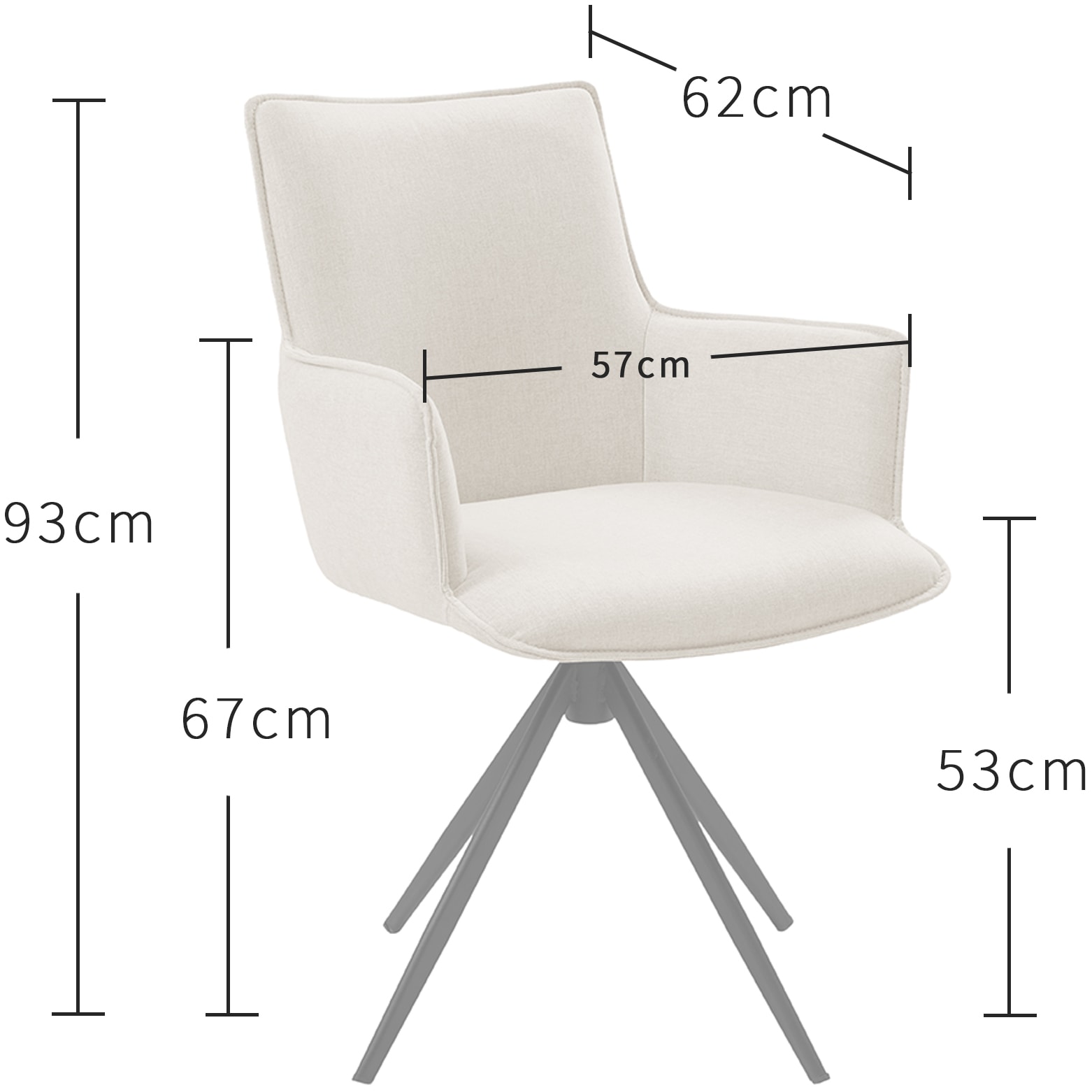 OTTO home Drehstuhl »Amoreve« (Set) 2 Stk.hochwertiger Strukturstoff, ergonomisches Design, Metallgestell