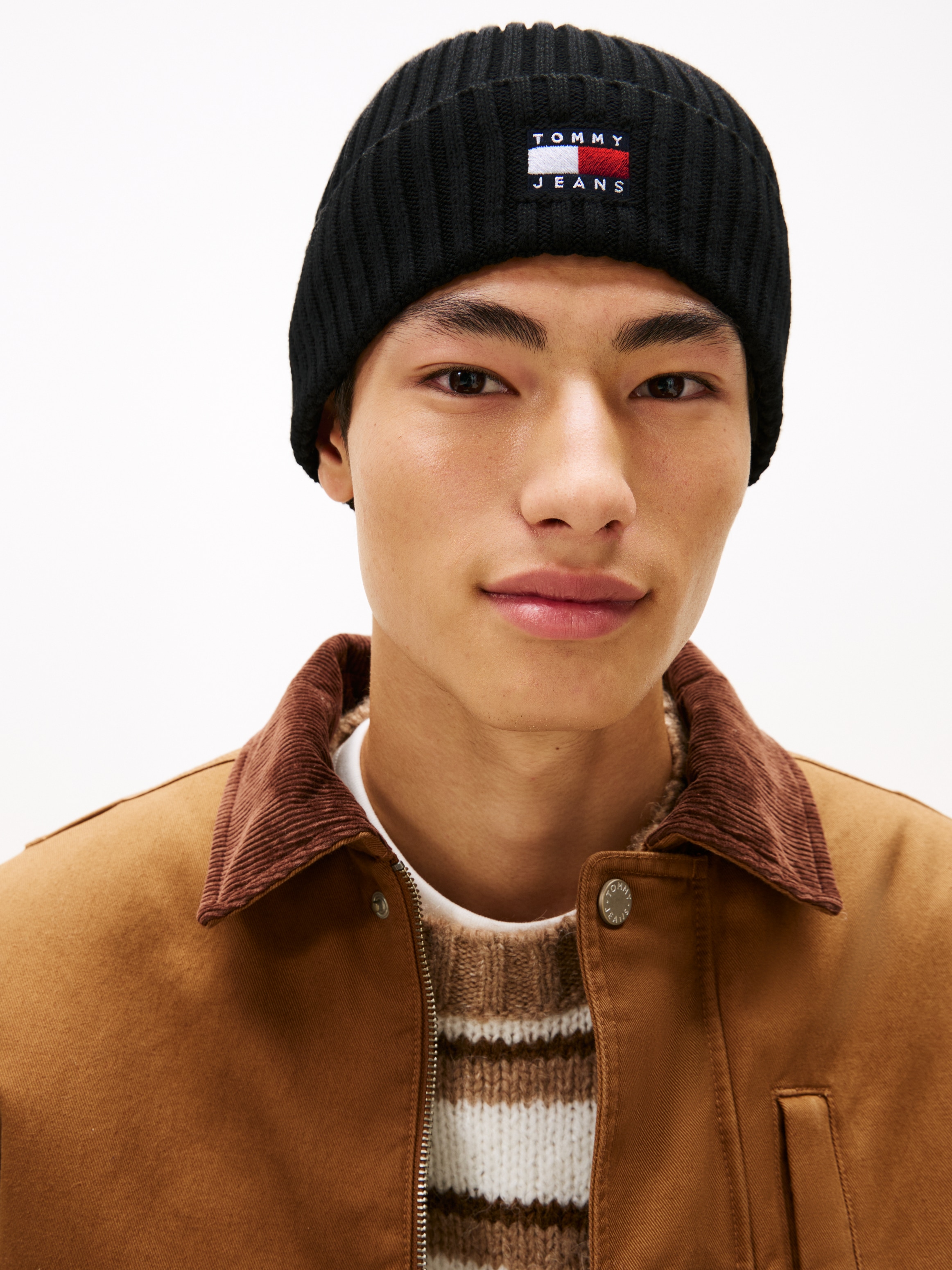 Tommy Jeans Beanie »TJM HERITAGE CORE« Rippstrick, Umschlag, normale Passform