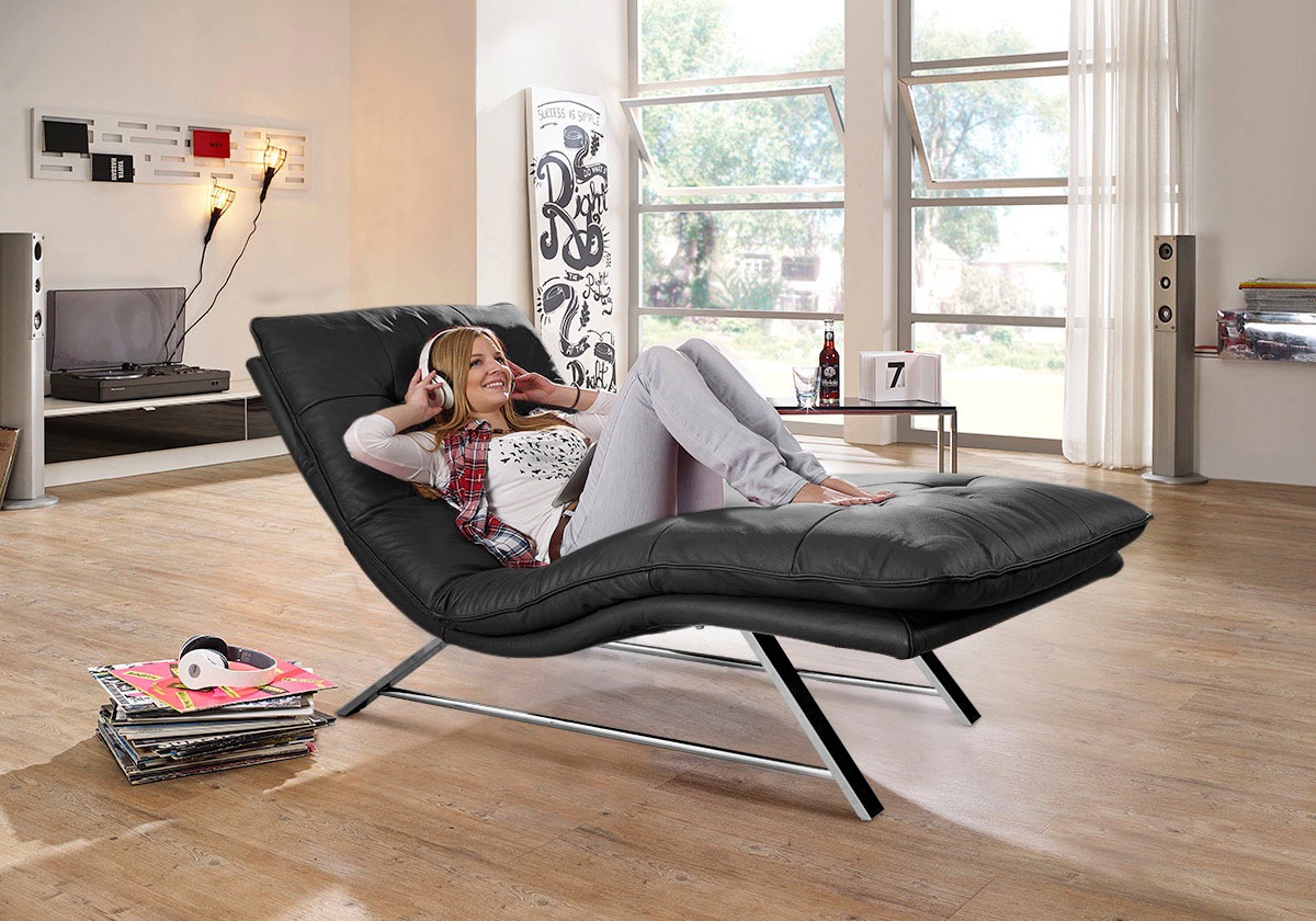 W.SCHILLIG Relaxliege »daily dreams«, in Waffelkissen-Optik, wahlweise mit Motor, Kufengestell, in 2 Breiten
