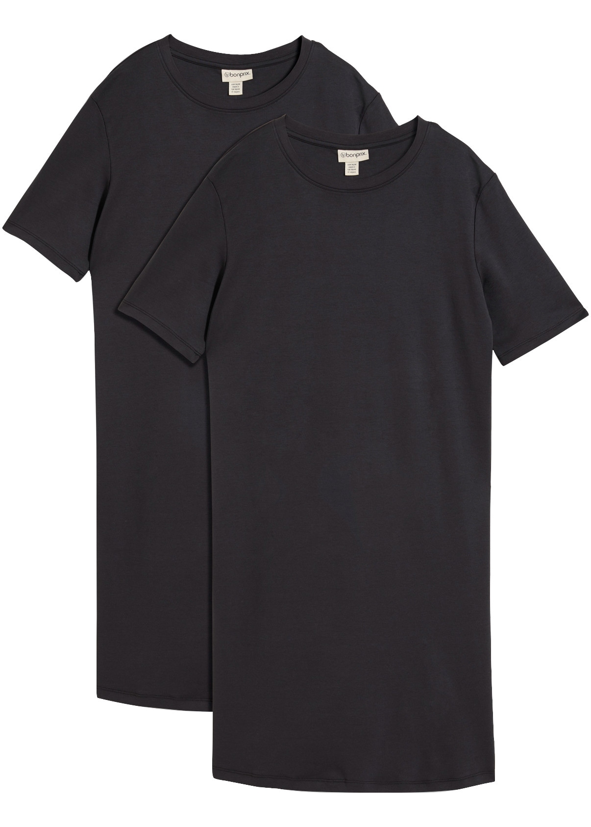 bonprix Shirtkleid »Oversize-T-Shirtkleid aus reiner Baumwolle (2er Pack)« Packung, 2 Stk. tlg. für Alltag, mit Rundhalsausschnitt, Kurzarm, Oversize Passform