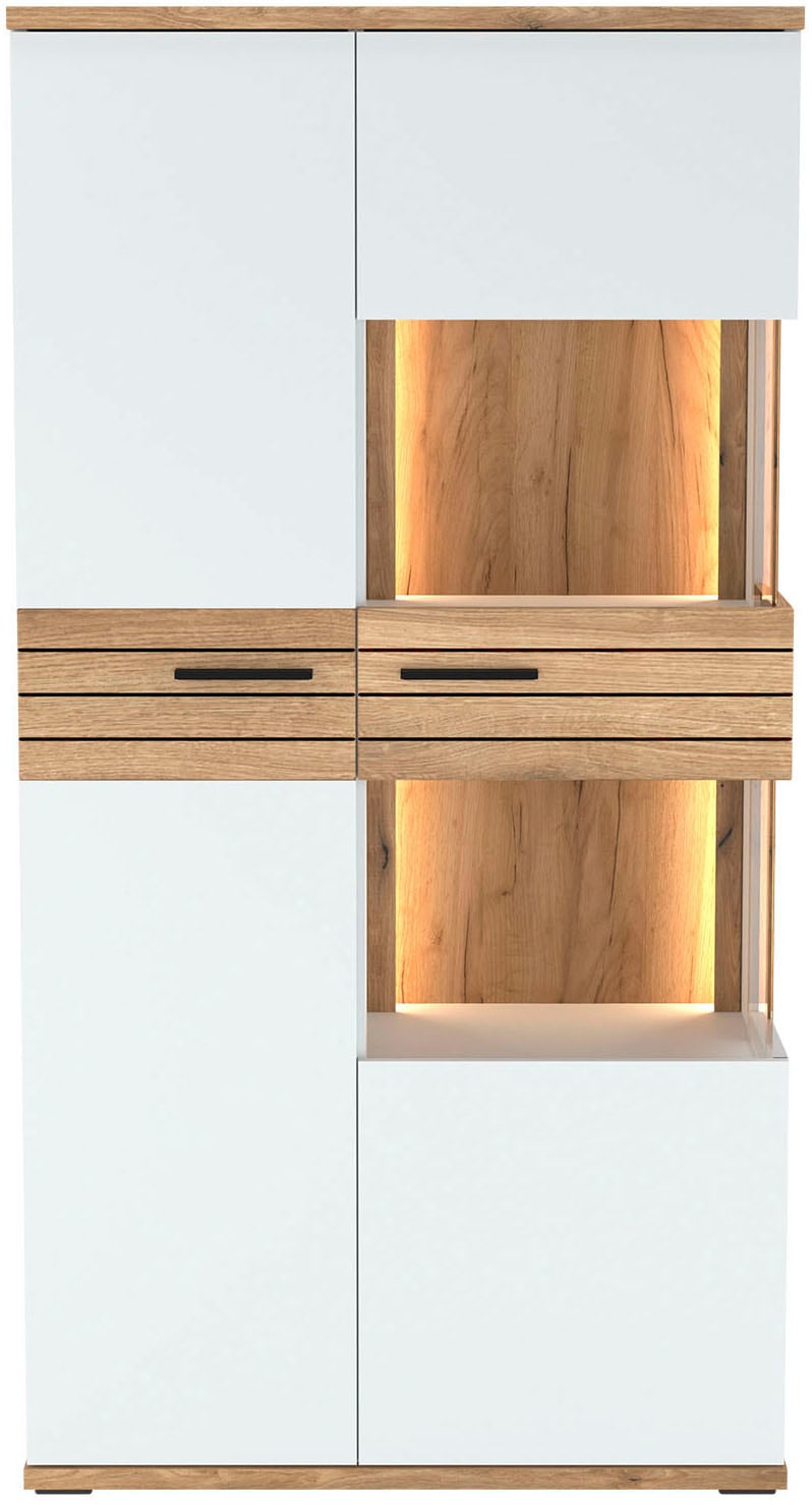 set one by Musterring Vitrine »Quincy« 1 Stk. tlg. Mit Glas und LED, in Anthrazit/Lichtgrau erhältlich, 80 cm breit