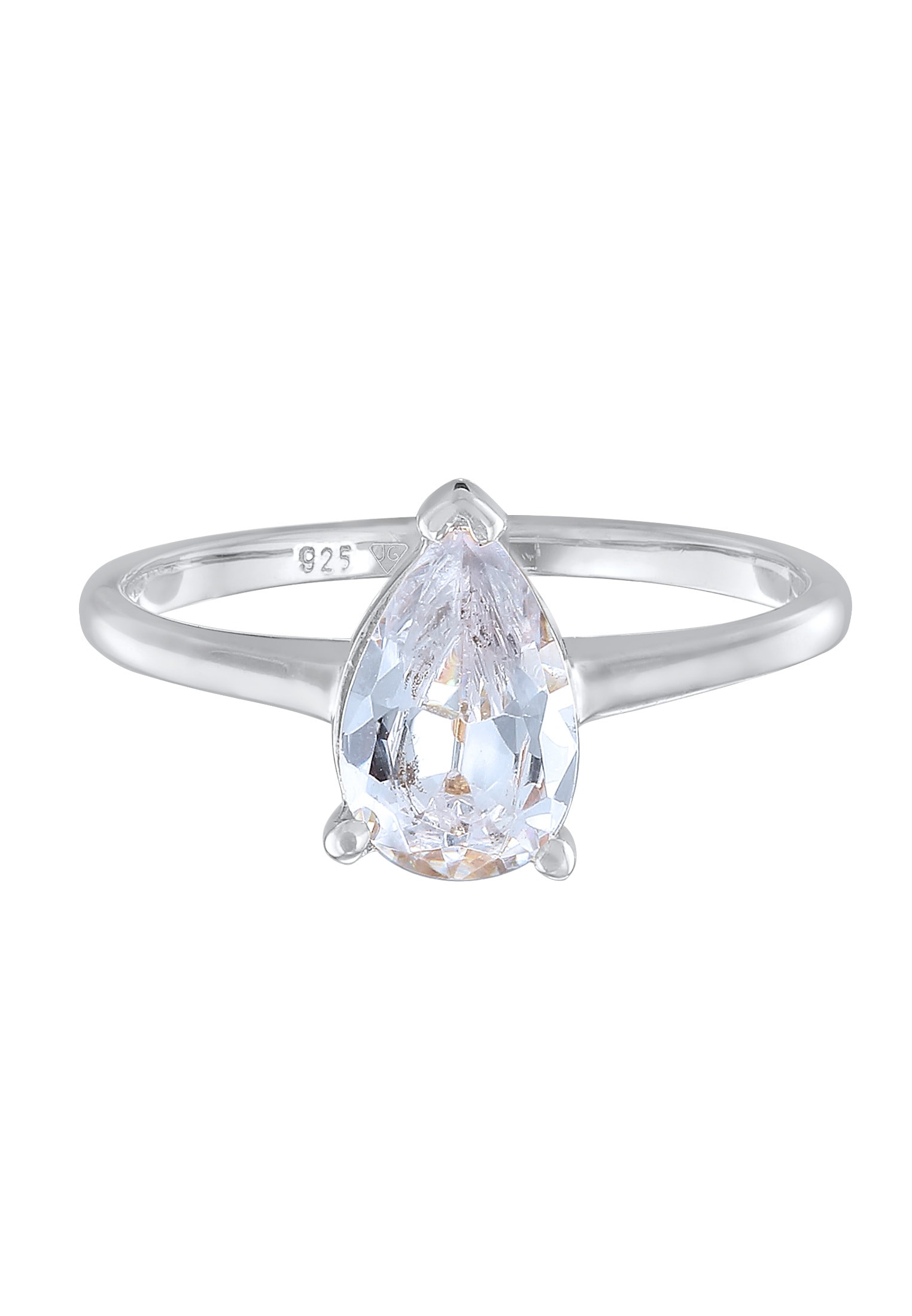 Elli Silberring »Ring Solitär Zirkonia Tropfen 925 Silber«