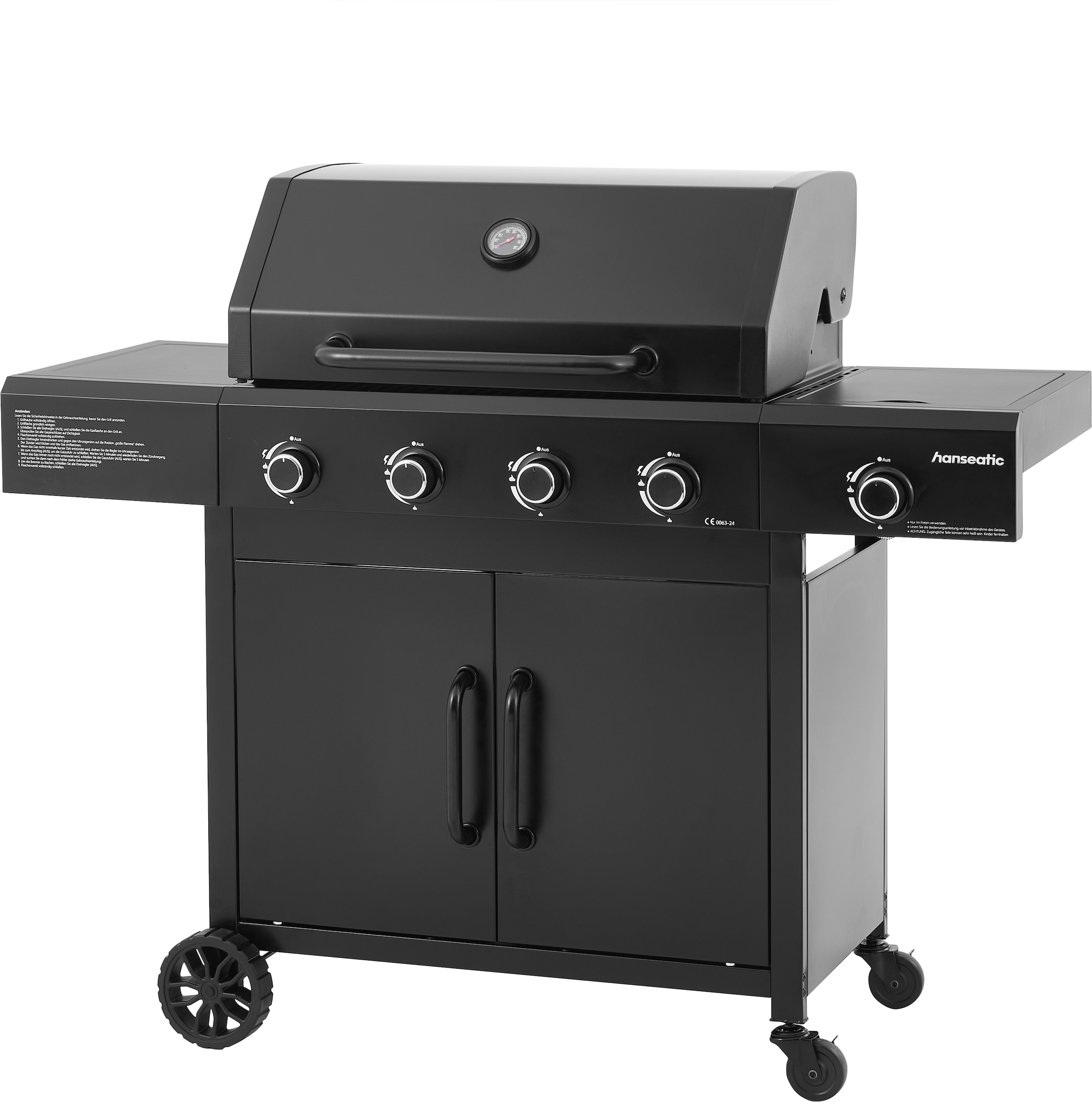 Hanseatic Gasgrill »4-Brenner Rockford Black« inkl. 3 Jahre Herstellergarantie