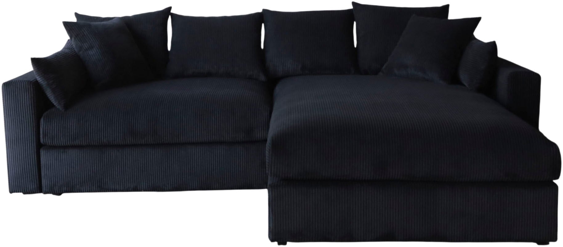 OTTO home Ecksofa »Cosy Lounge L-Form, Breite 268 cm« Mega-Sofa mit Cordstoff bezogen, mit Federkern & 5 Zierkissen