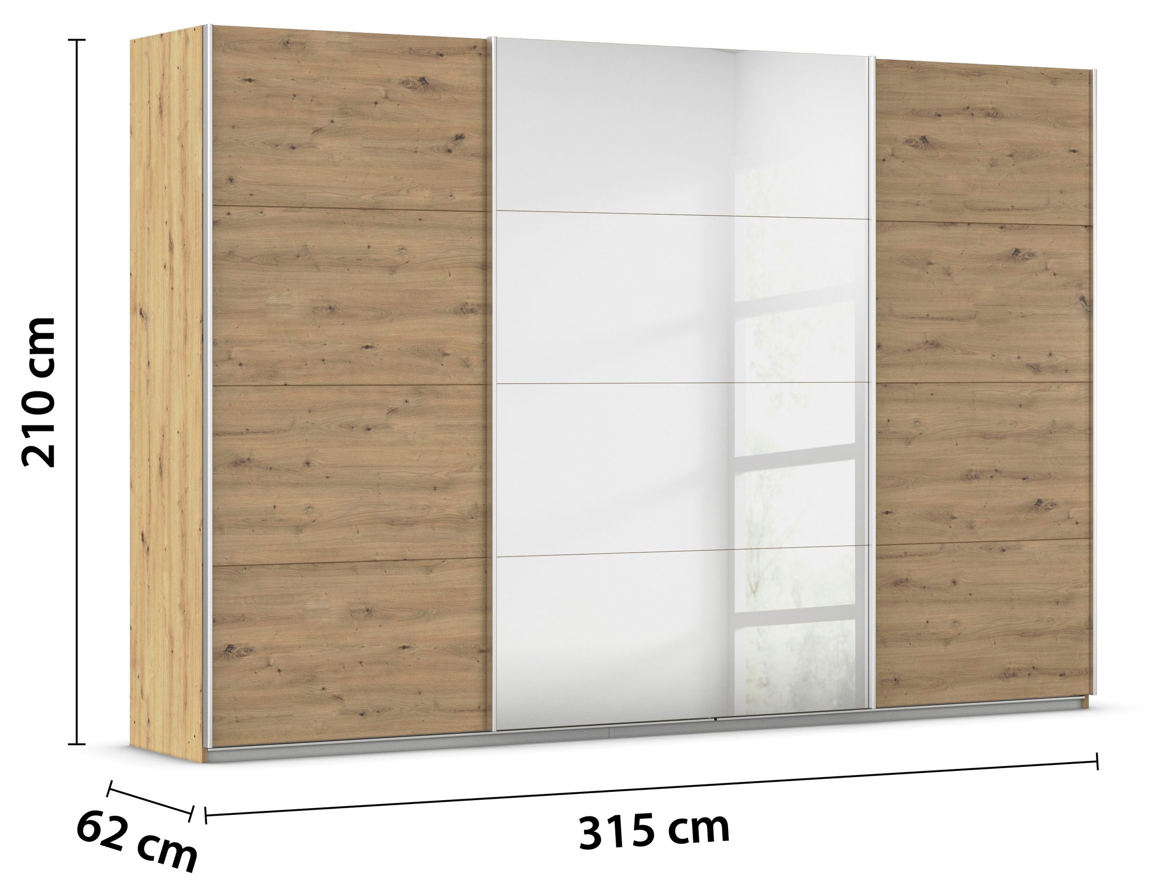 rauch Schwebetürenschrank »Kleiderschrank Schrank Garderobe Schlafzimmerschrank CORTONA« erhältlich in Breite: 136/181/203/226/271/315/360 cm, Höhe: 210/229 cm,  in 3 Ausstattungen BASIC/CLASSIC/PREMIUM (SOFT-CLOSE) MADE IN GERMANY