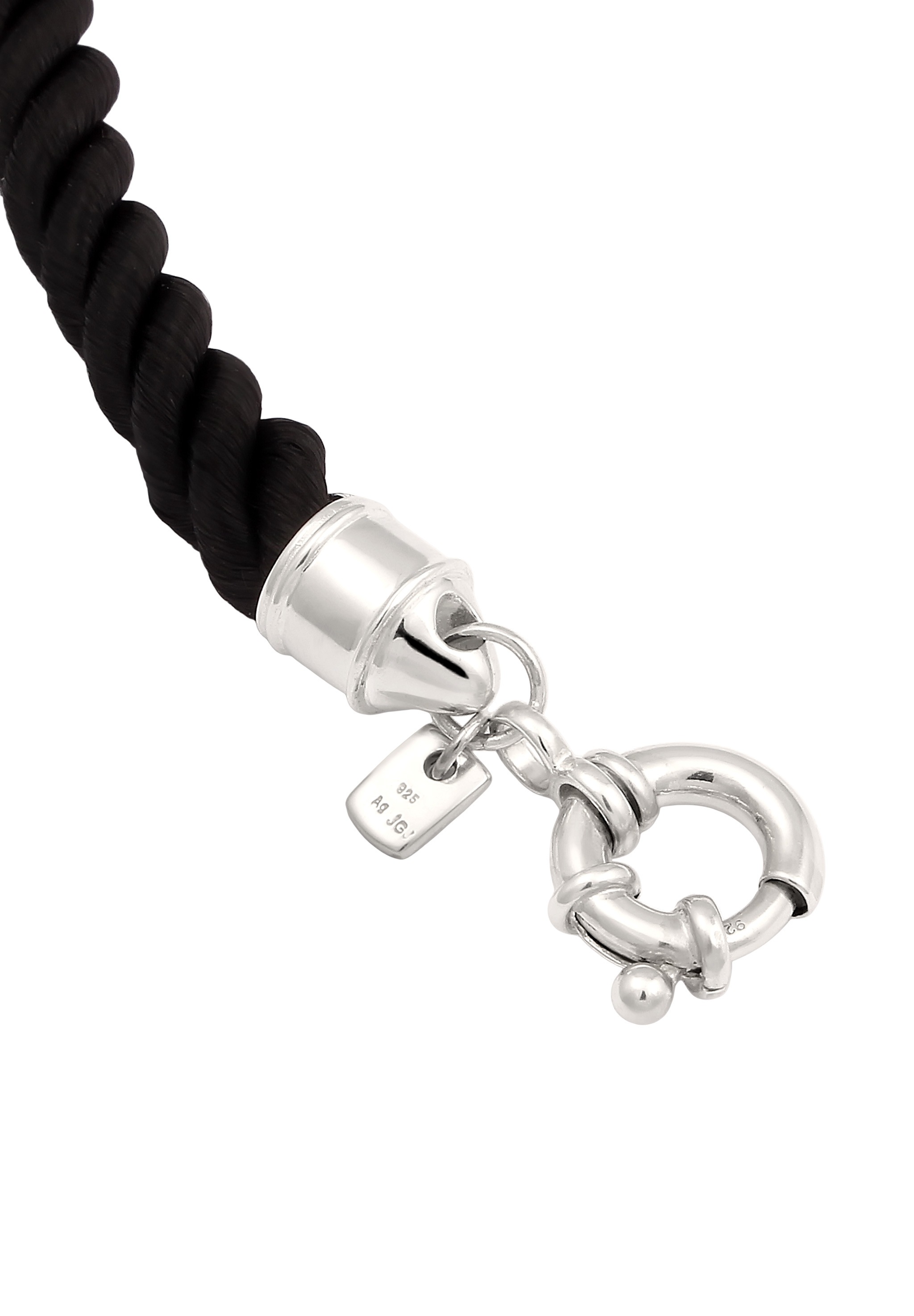 Kuzzoi Armkette »Armband Textil Kordel Schwarz 925 Sterling Silber«