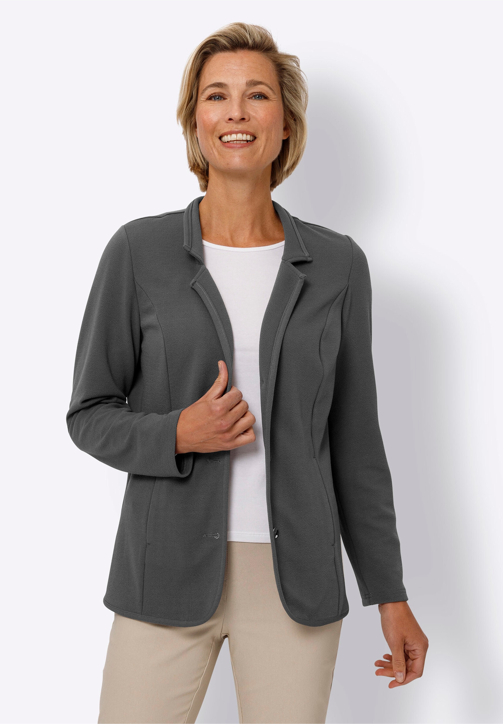 Sieh an! Jerseyblazer »Jersey-Blazer Jerseyblazer mit Stehkragen«