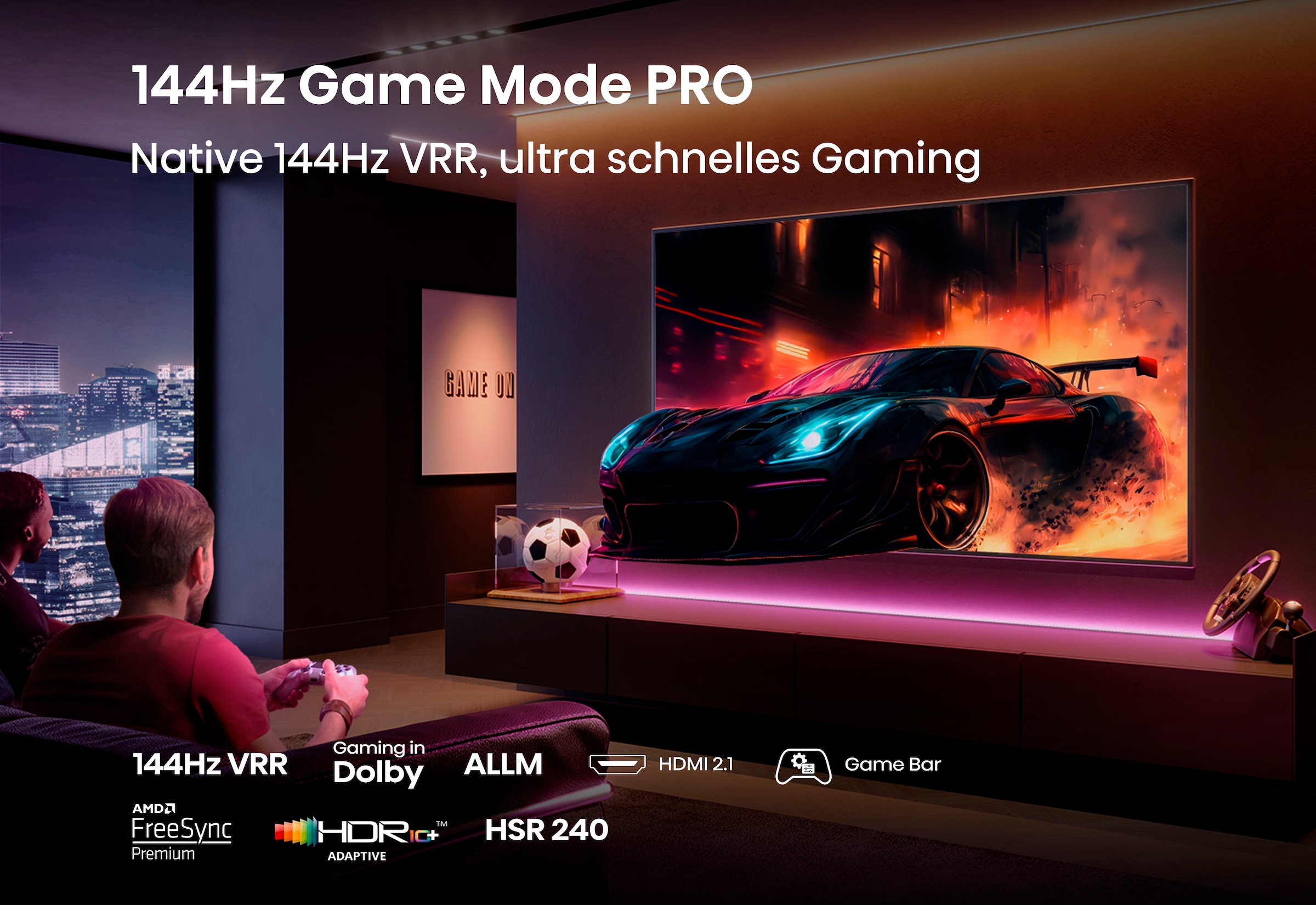 Hisense QLED-Fernseher »43E77Q PRO«, 4K Ultra HD, Smart-TV, 4K UHD QLED