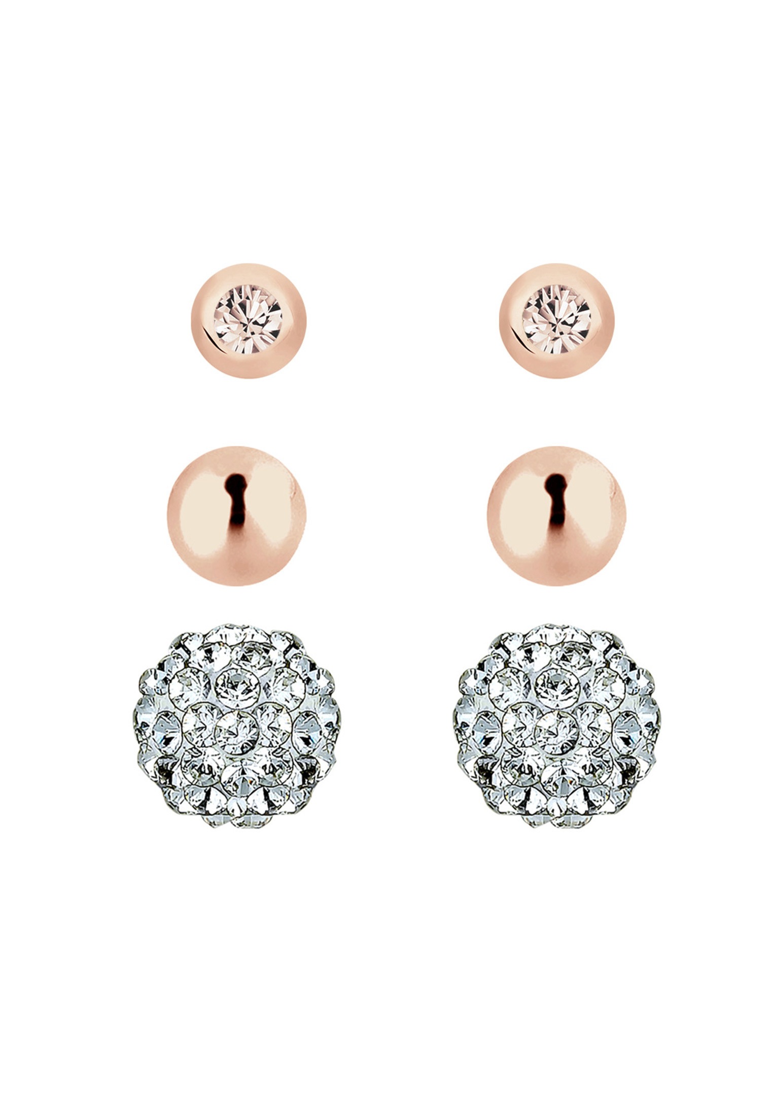 Elli Ohrstecker-Set »Ohrringe 3er Set Kristalle 925 Silber«