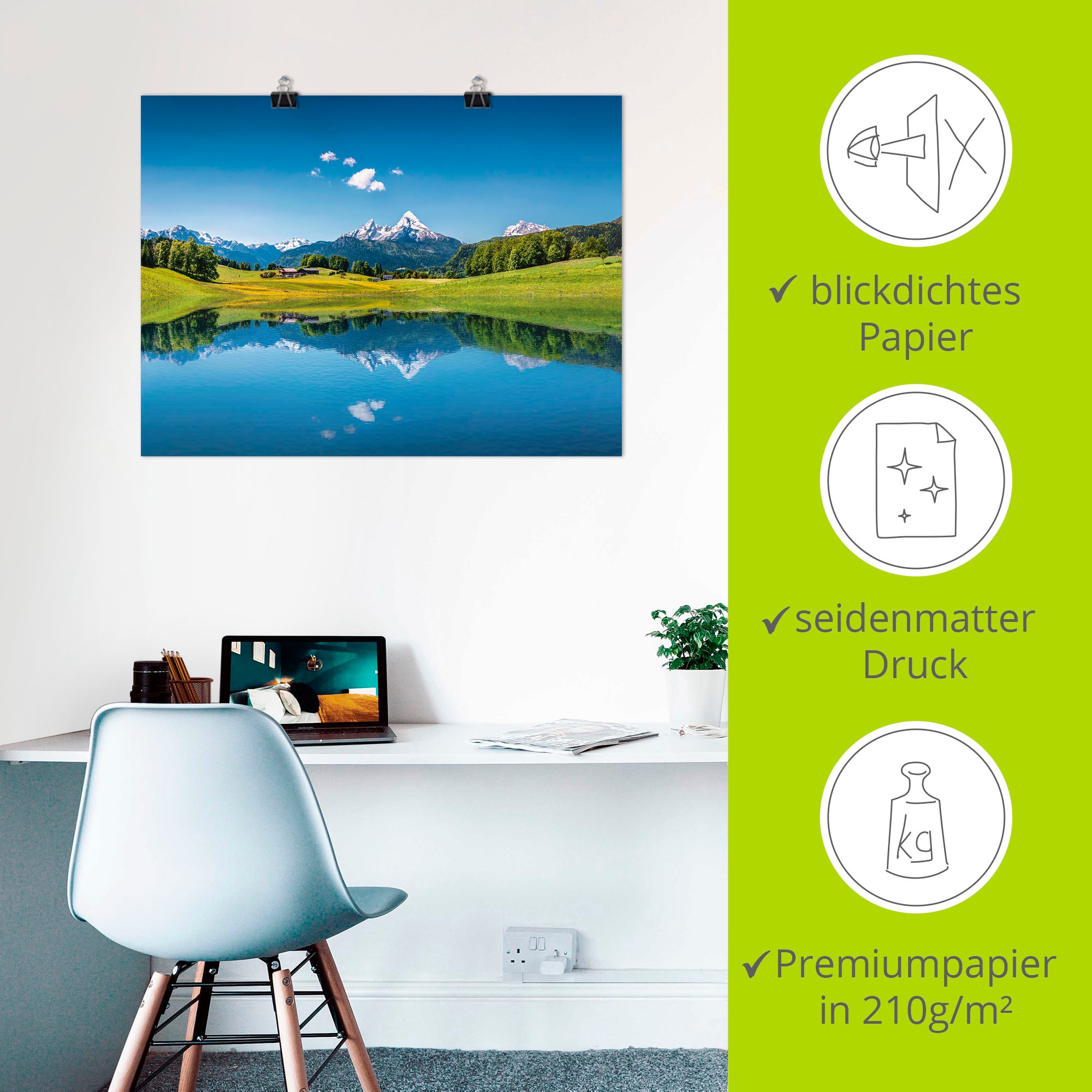 Artland Wandbild »Landschaft in den Alpen« Berge 1 Stk. tlg. als Leinwandbild, Poster in verschied. Größen