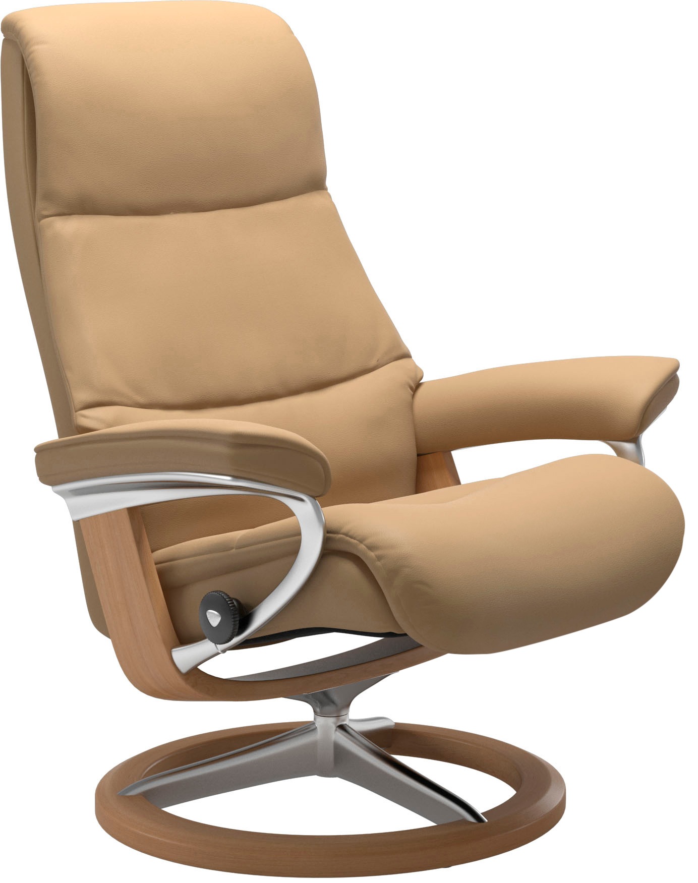 Stressless® Relaxsessel »View«, (Set, Relaxsessel mit Hocker), mit Signature Base, Größe S,Gestell Eiche