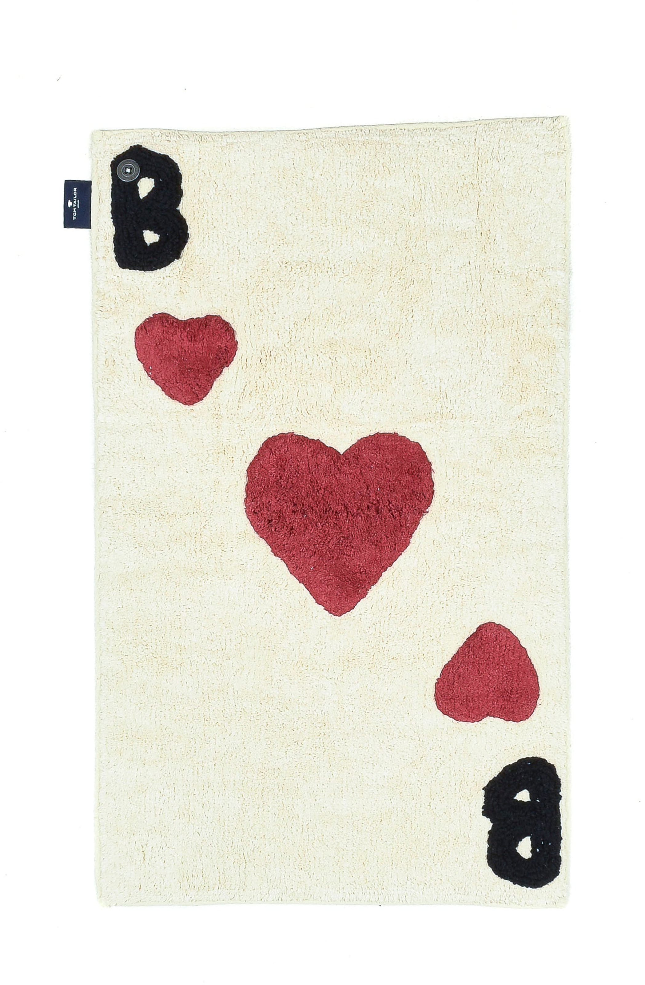 TOM TAILOR HOME Badematte »Bings Heart of Bings«, fußbodenheizungsgeeignet, Badteppich, reine Baumwolle, Uni-Farben, Motiv Herzen & Buchstaben