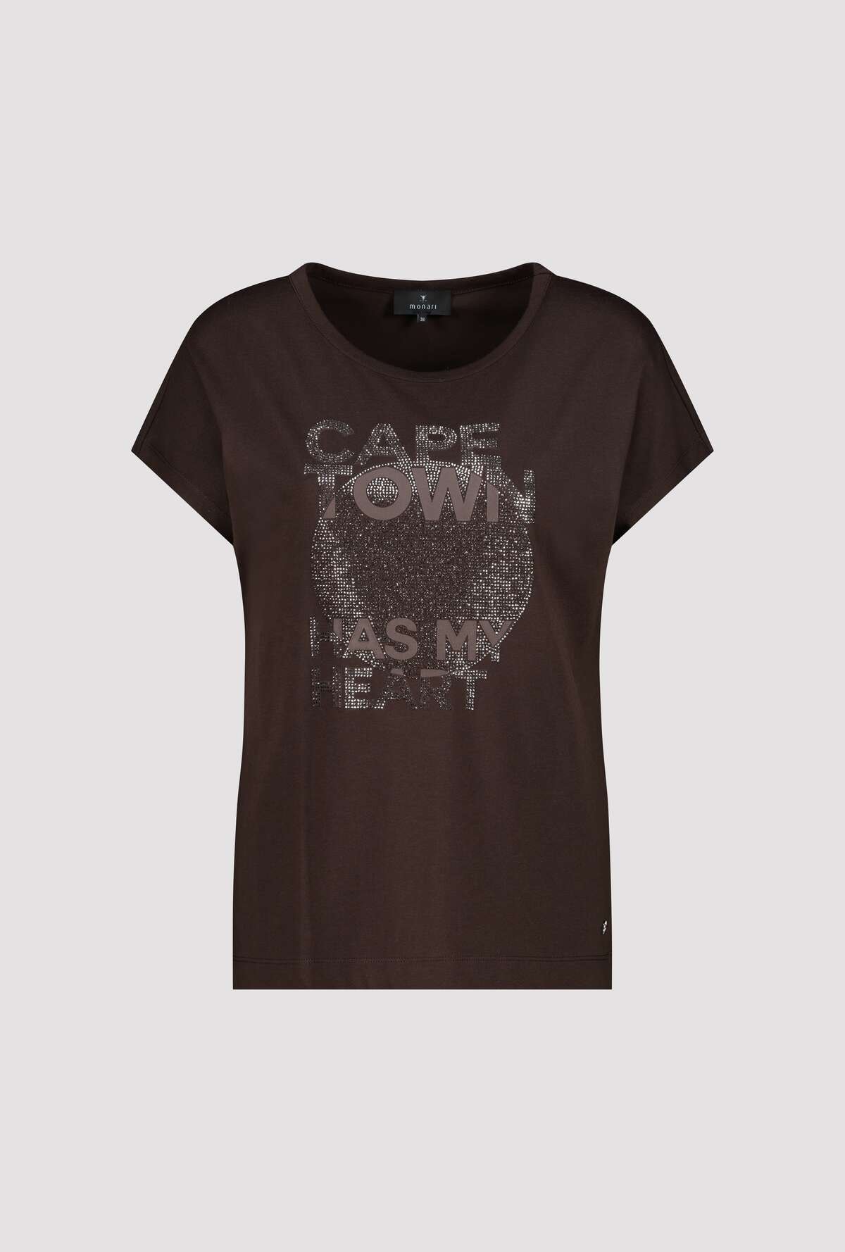 Monari T-Shirt »Shirt Schmuck« Regular fit mit Schriftzug