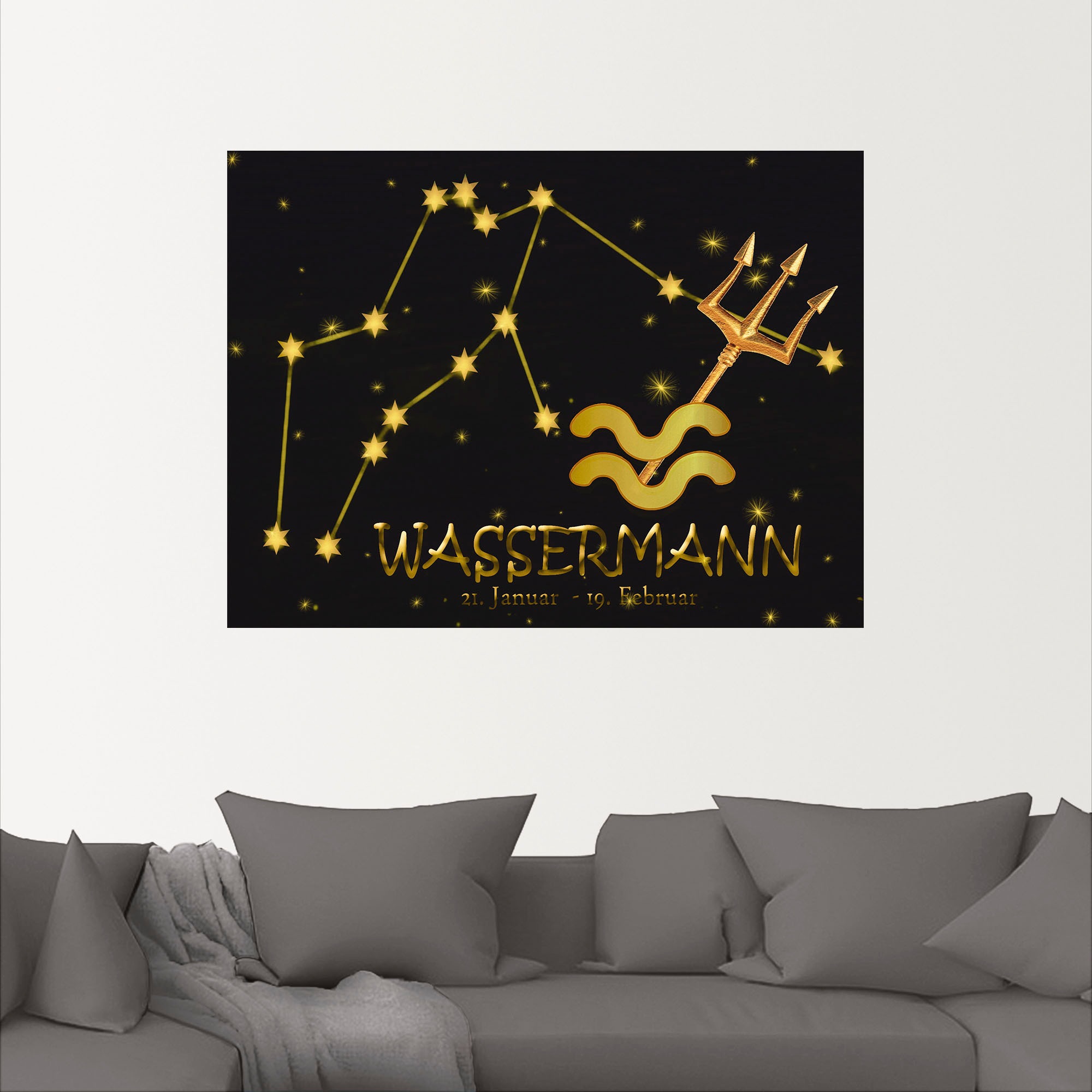 Artland Wandbild »Sternzeichen - Wassermann«, Bilder von Sternzeichen, (1 St.), als Alubild, Leinwandbild, Wandaufkleber oder Poster in versch. Größen