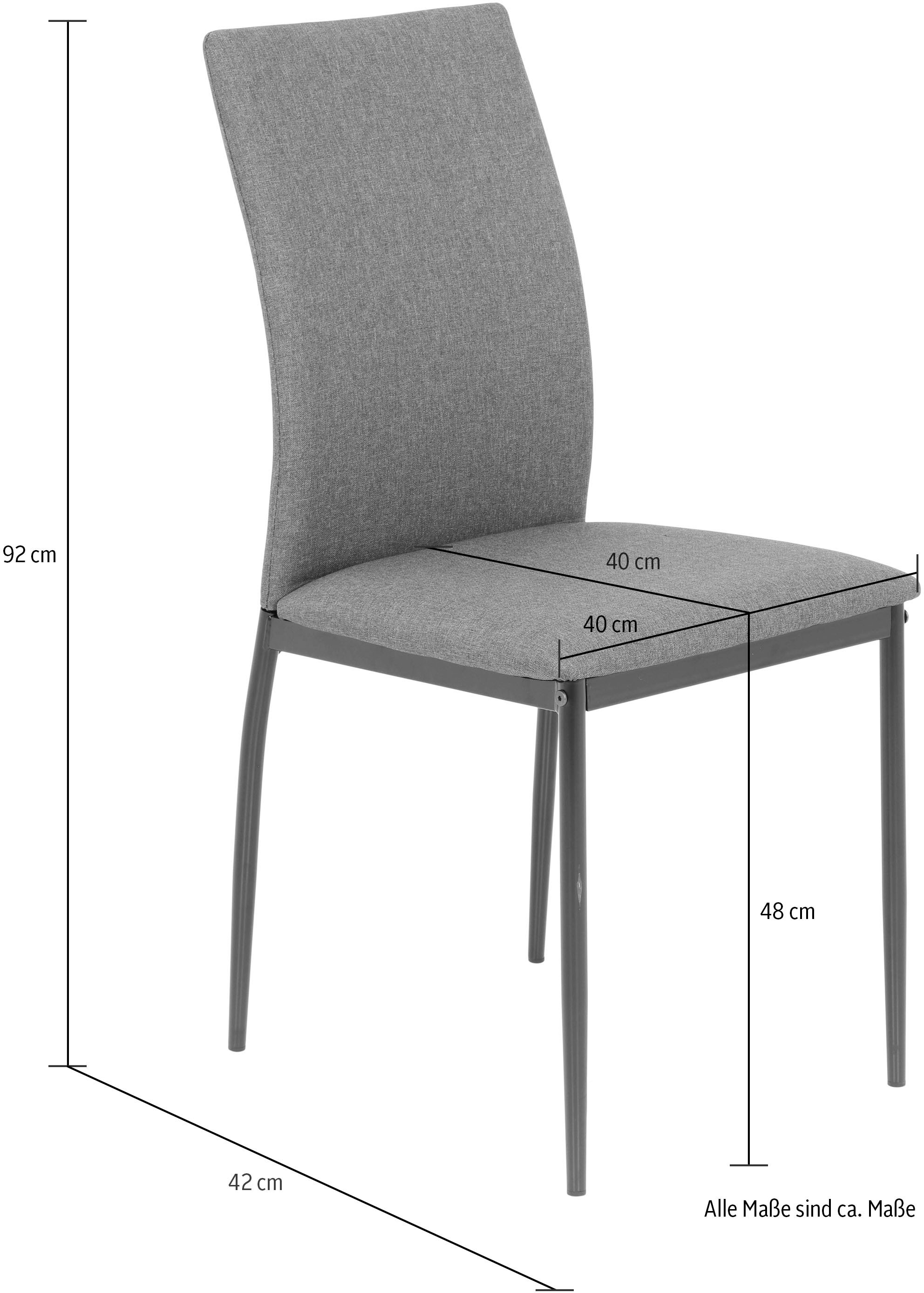 HELA Essgruppe »ALIZIA Tischgruppe Küche Esszimmer, Tisch Stühle«, (Set, 5 tlg.), Tischplatte Stein Breite 140 cm, Flachgewebe, Belastbarkeit 120 KG