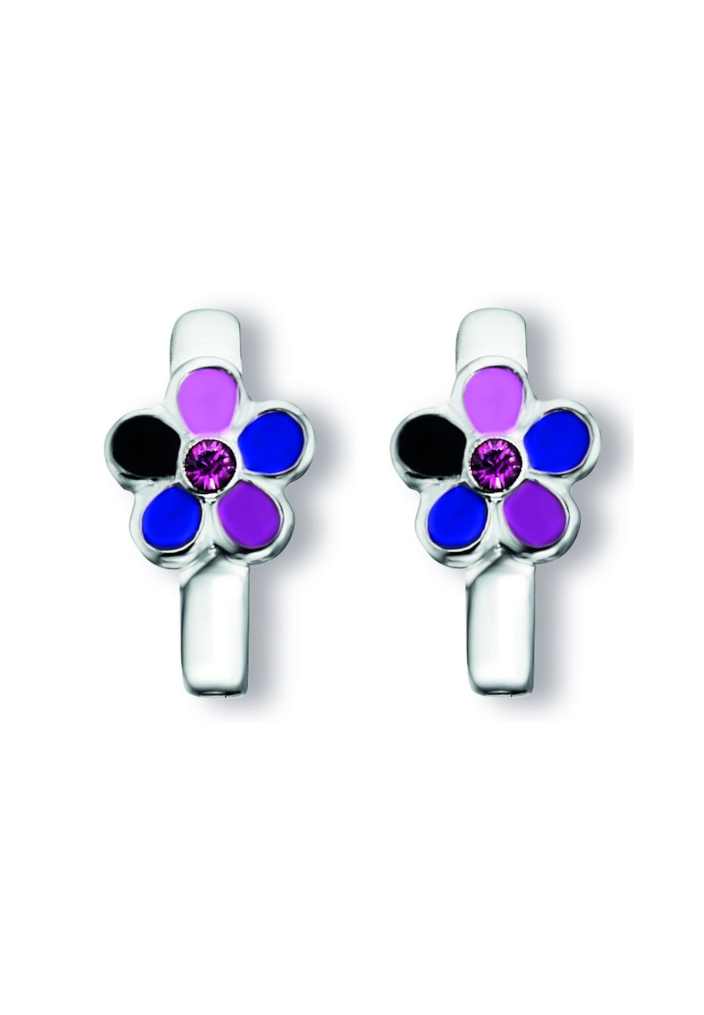 ONE ELEMENT Paar Creolen »Kristall Blume Ohrringe  Creolen aus 925 Silber«