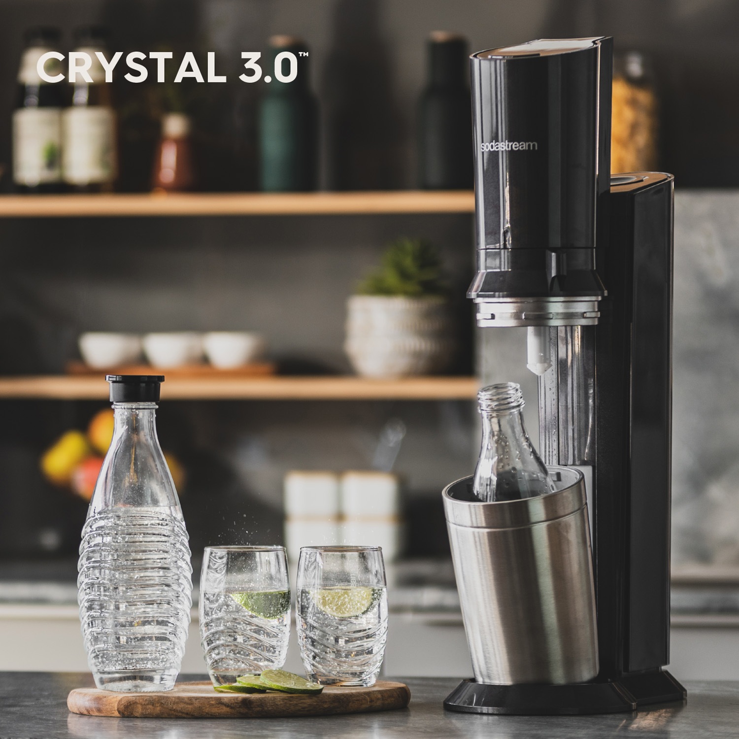 SodaStream Wassersprudler »Crystal 3.0 - Vorteilspack« mit Quick Connect CO2-Zylinder und 3x Glaskaraffe 0,7 L