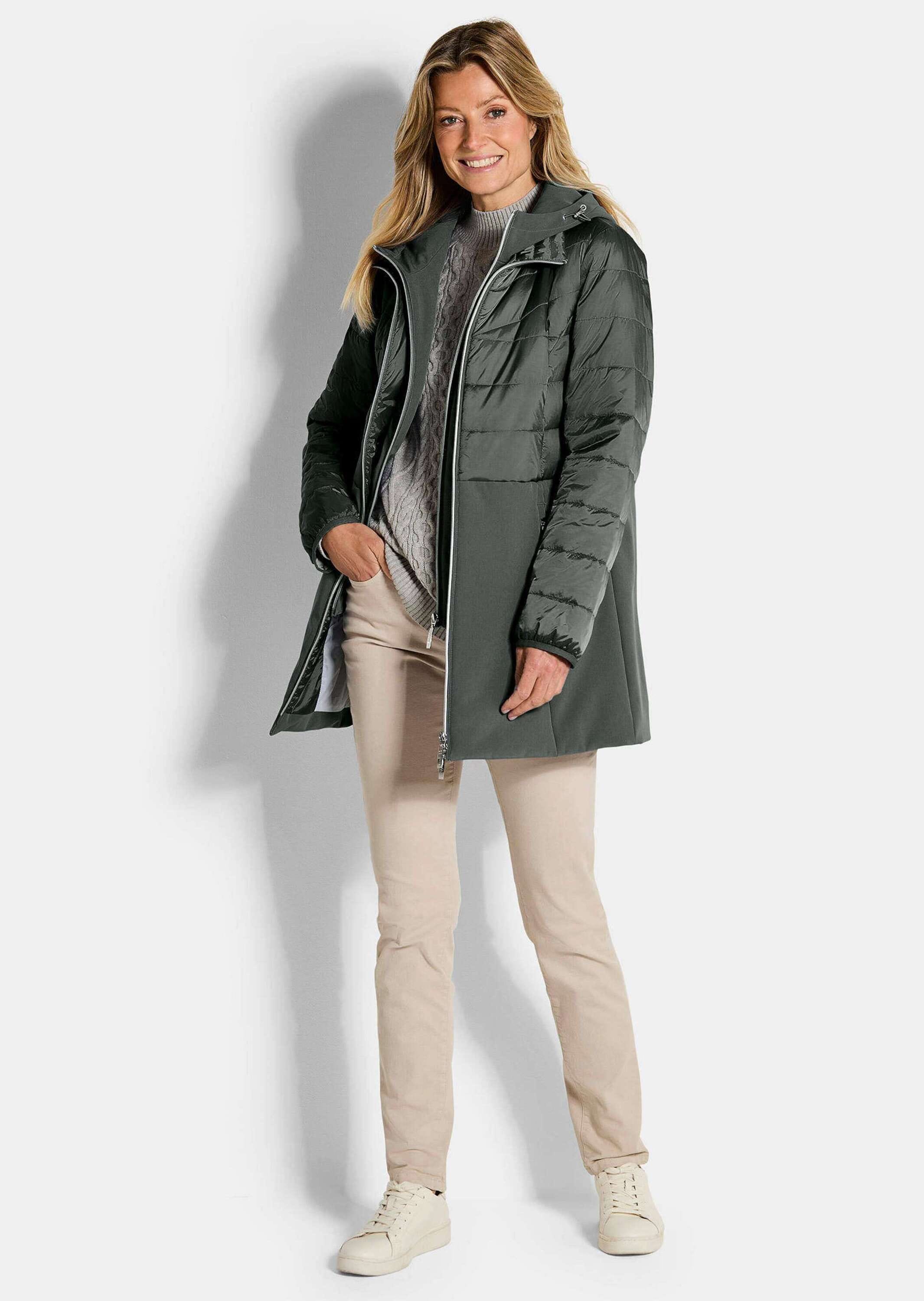 GOLDNER Langmantel »Kurzgröße Steppmantel mit Softshell-Einsatz«