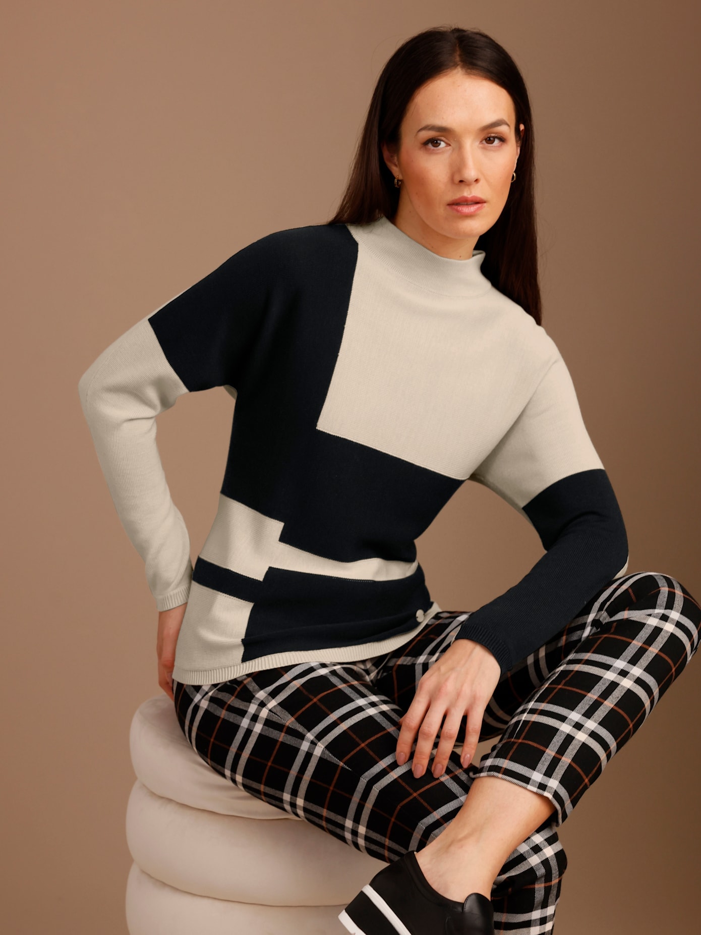 CREATION L PREMIUM Stehkragenpullover »Merino-Lyocell-Pullover«