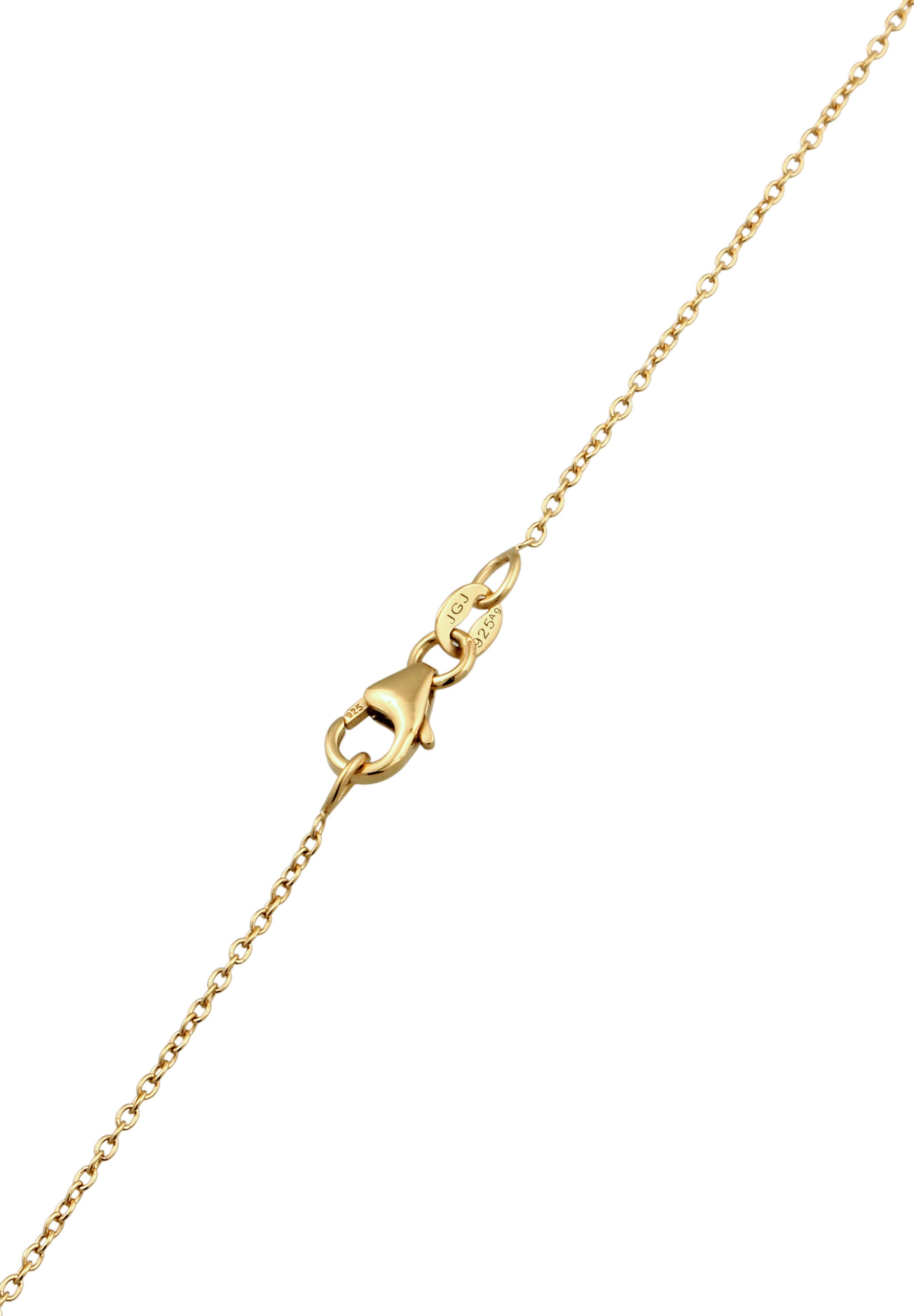 Elli Kette mit Anhänger »Halskette Herz Bicolor 925 Sterling Silber vergoldet«