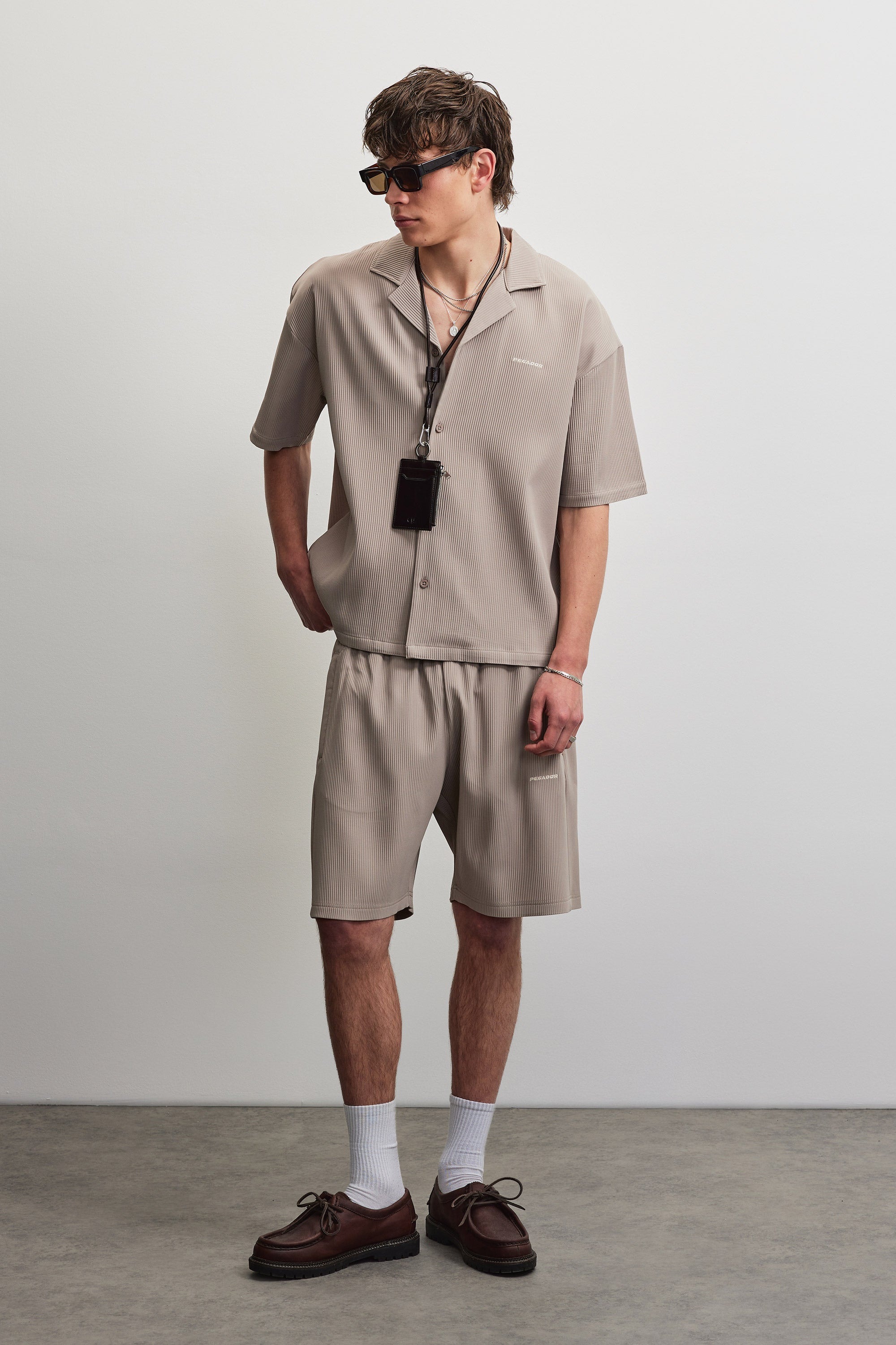PEGADOR Shorts »TROY PLISSEE SHORTS«  Baumwollmischung, regular fit