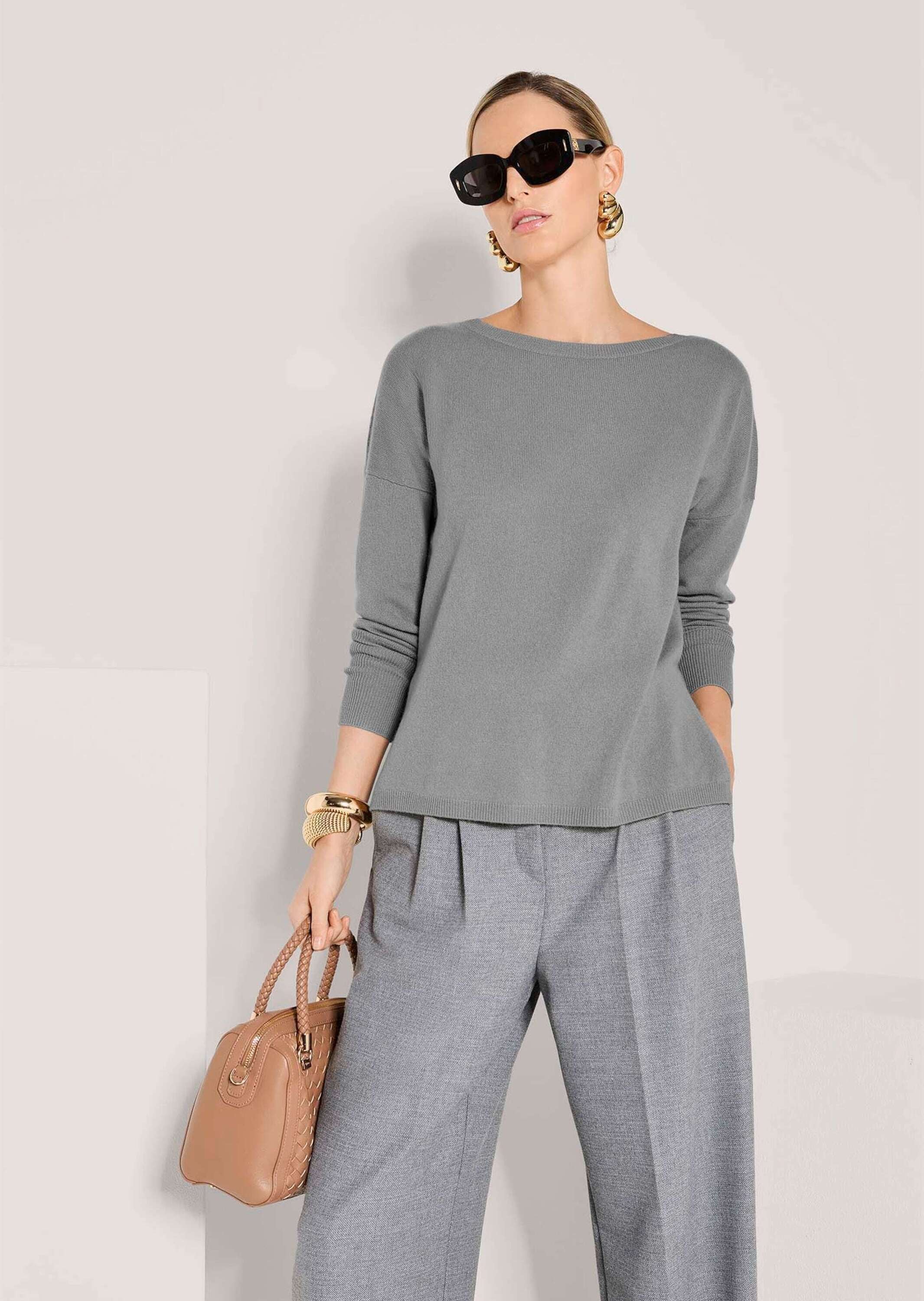 MADELEINE Longpullover »Kaschmirpullover Schlichter Strickpullover mit U-Boot-Ausschnitt«