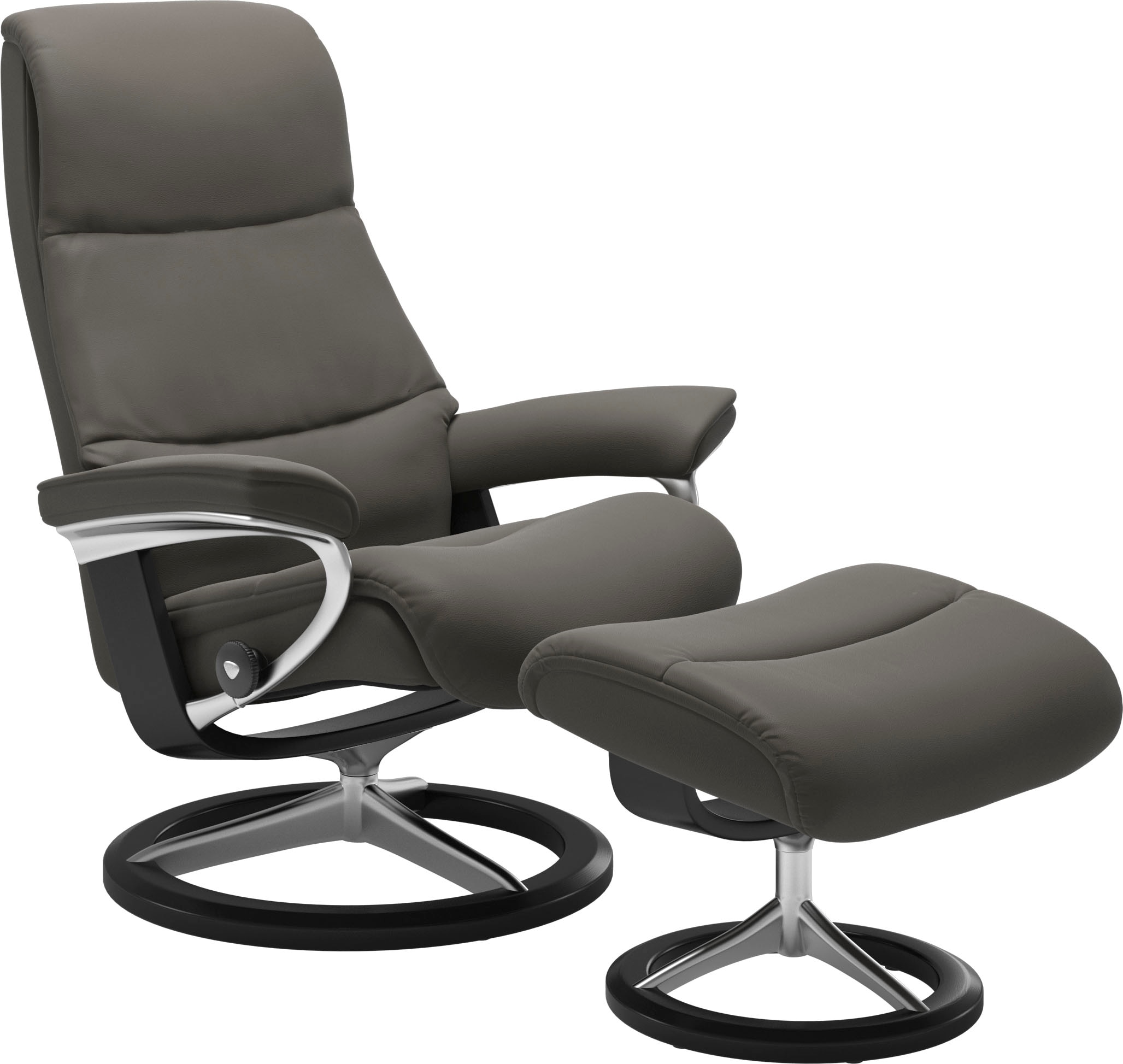 Stressless Fußhocker »View« mit Signature Base in grau, Größe B/H/T: 57 cm x 43 cm x 47 cm