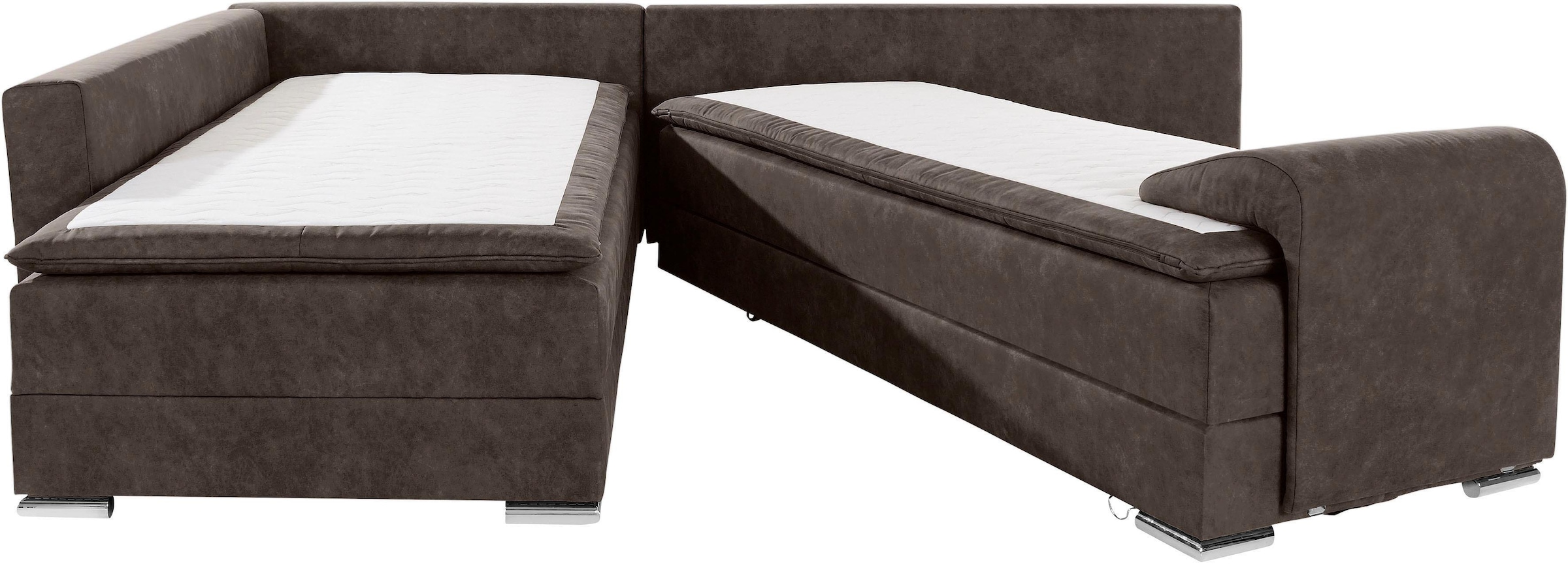 INOSIGN Ecksofa »Night & Day L-Form, B: 324 cm«, mit Bettfunktion, Bettkasten & 3 Zierkissen, Boxspringbett 180x200 cm