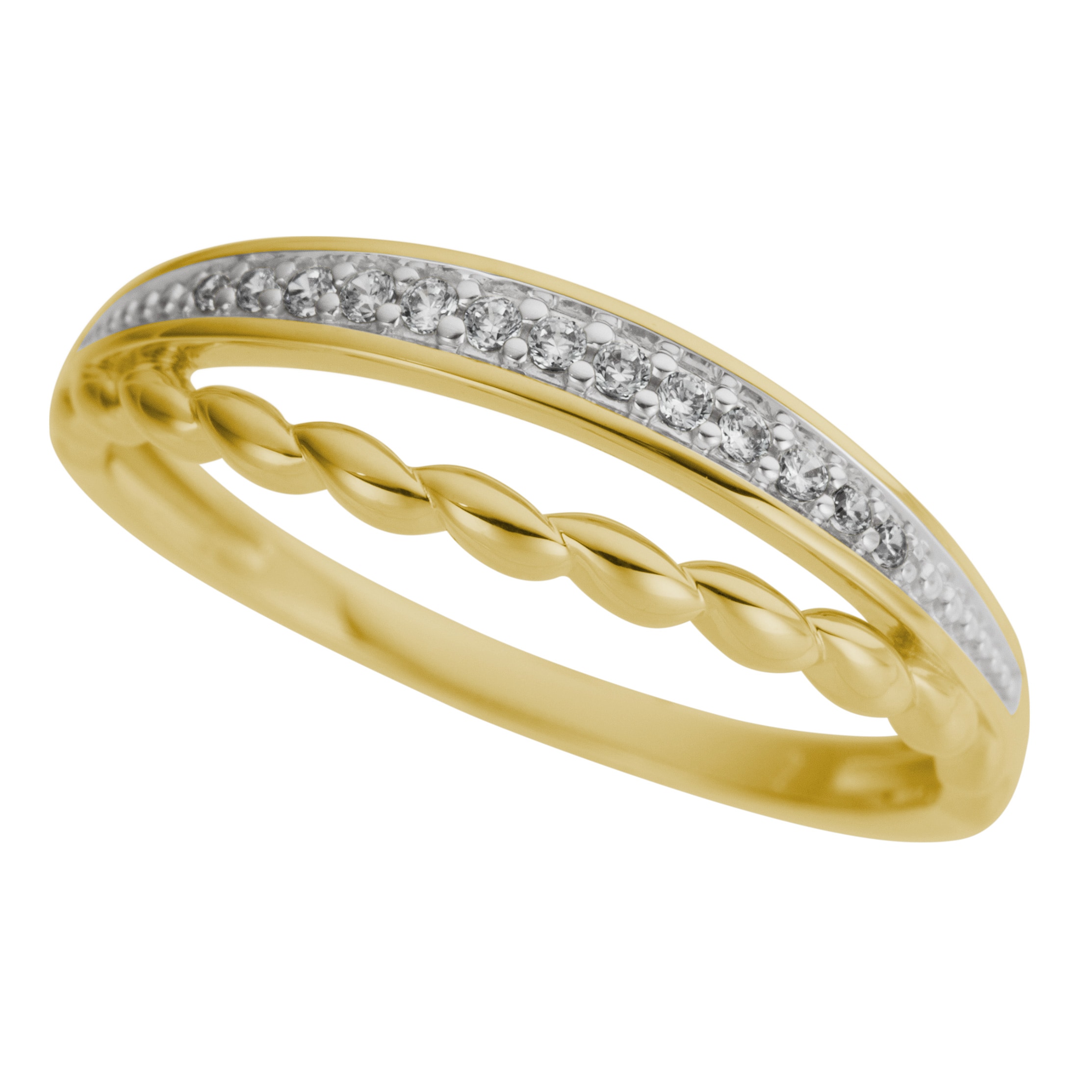 Firetti Fingerring »Schmuck Geschenk Gold 333 Damenring Goldring Kreis rund bicolor« mit Brillanten