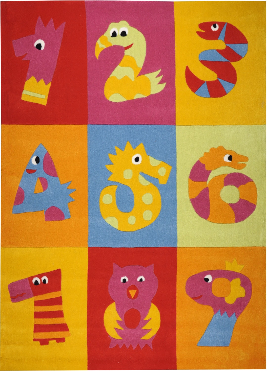 THEKO Kinderteppich »Dhanbad«, rechteckig, Kurzflor, Patchwork Design, Motiv Zahlen, Kinderzimmer
