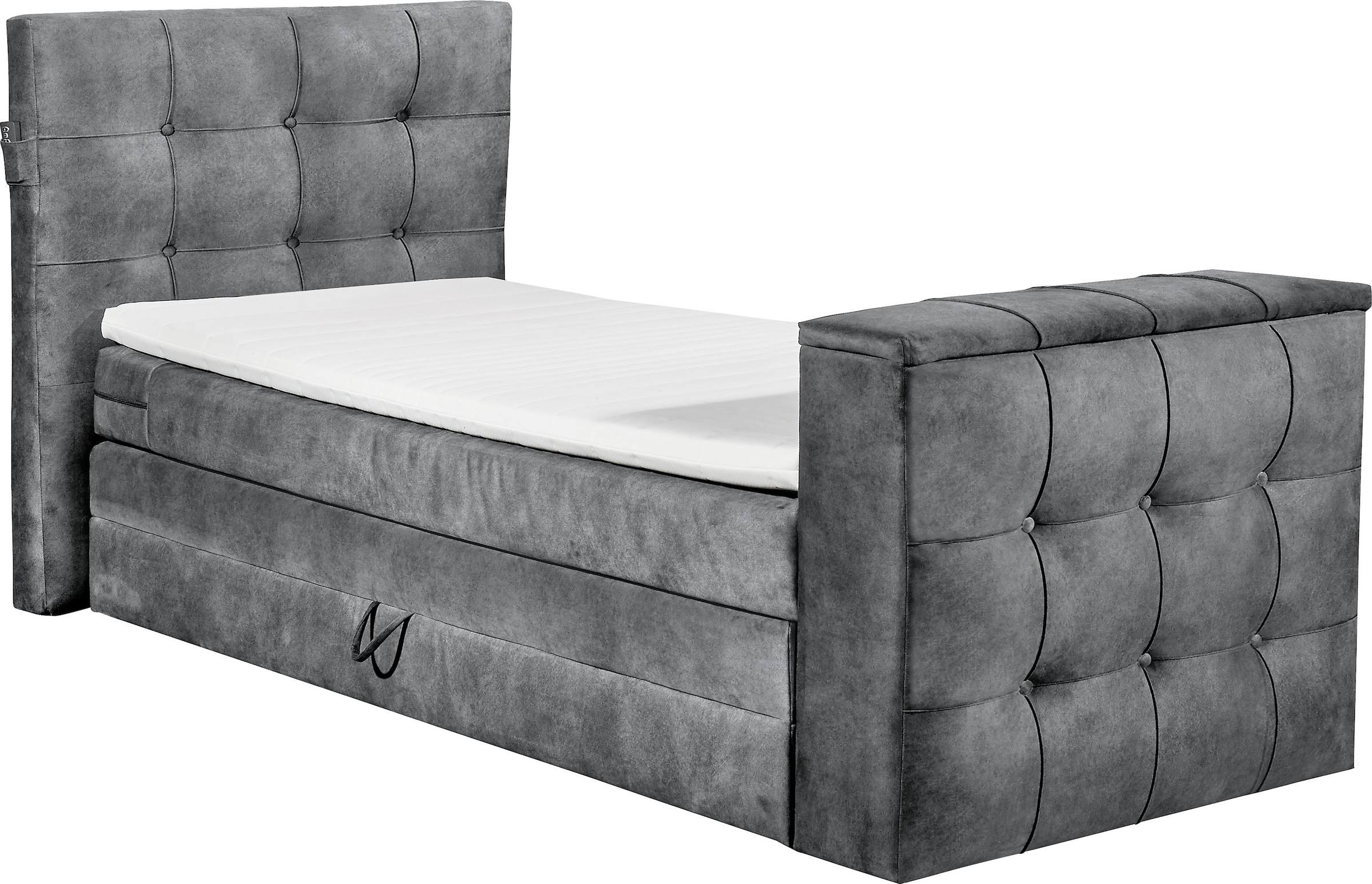 set one by Musterring Boxspringbett »Richmond«, mit Duo-Matratze (H2/H3), versenkbarer TV-Halterung (bis 40 Zoll) und Fernbedienung. Wahlweise mit/ohne Bettkasten
