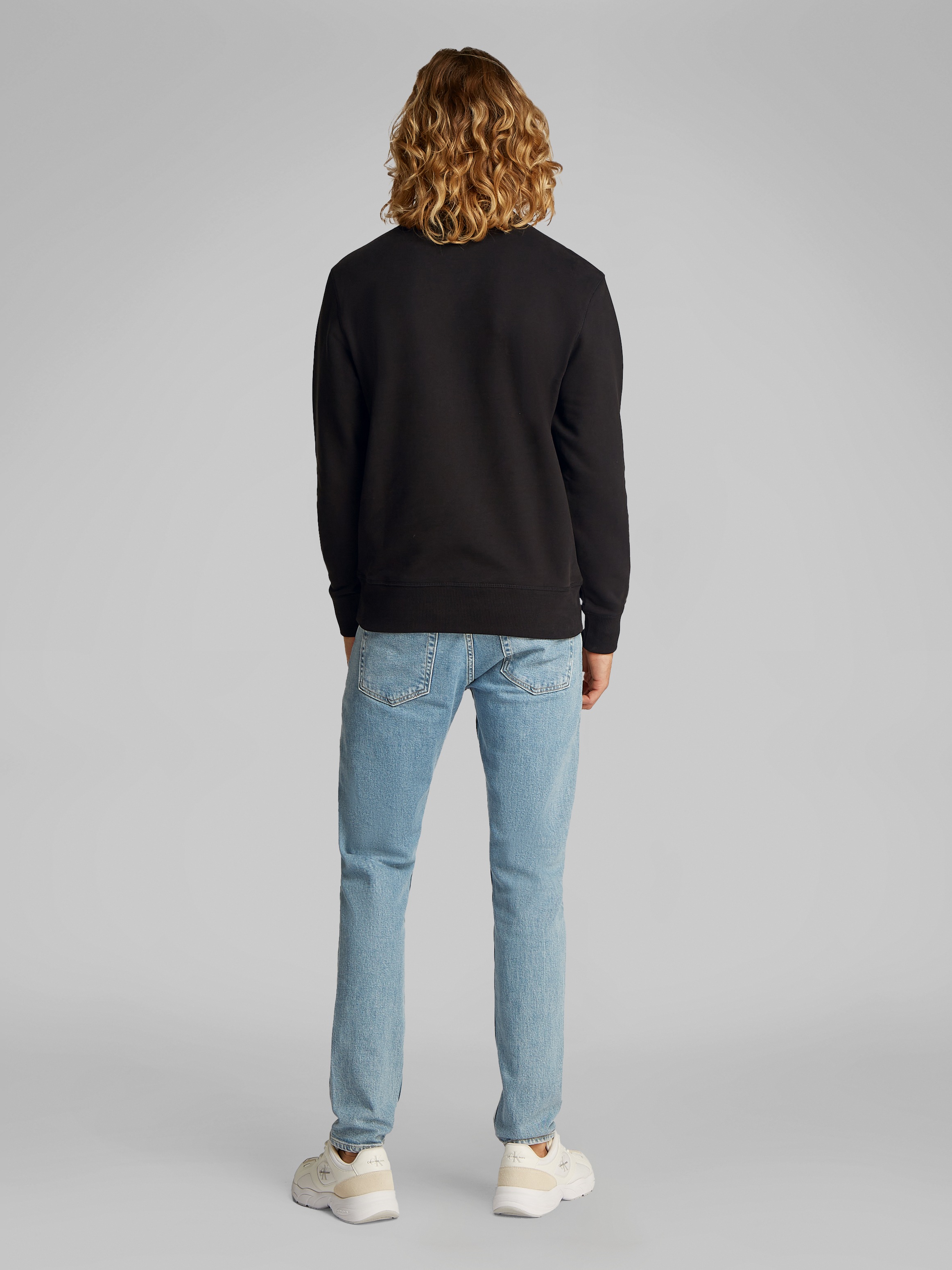 Calvin Klein Jeans Sweatshirt »WOVEN LABEL CREW NECK«, Logostickerei