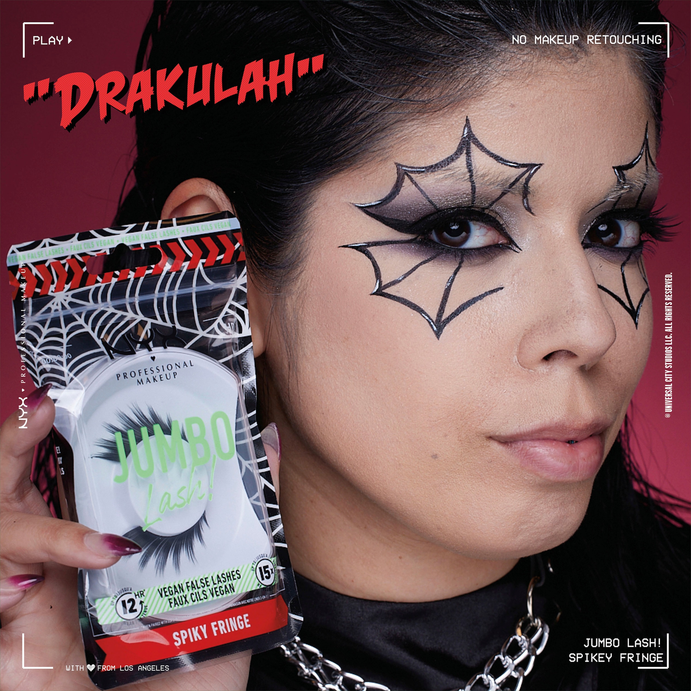 NYX Bandwimpern »NYX Professional Makeup Halloween Jumbo Lash Spiky Fringe«, mit veganem Material