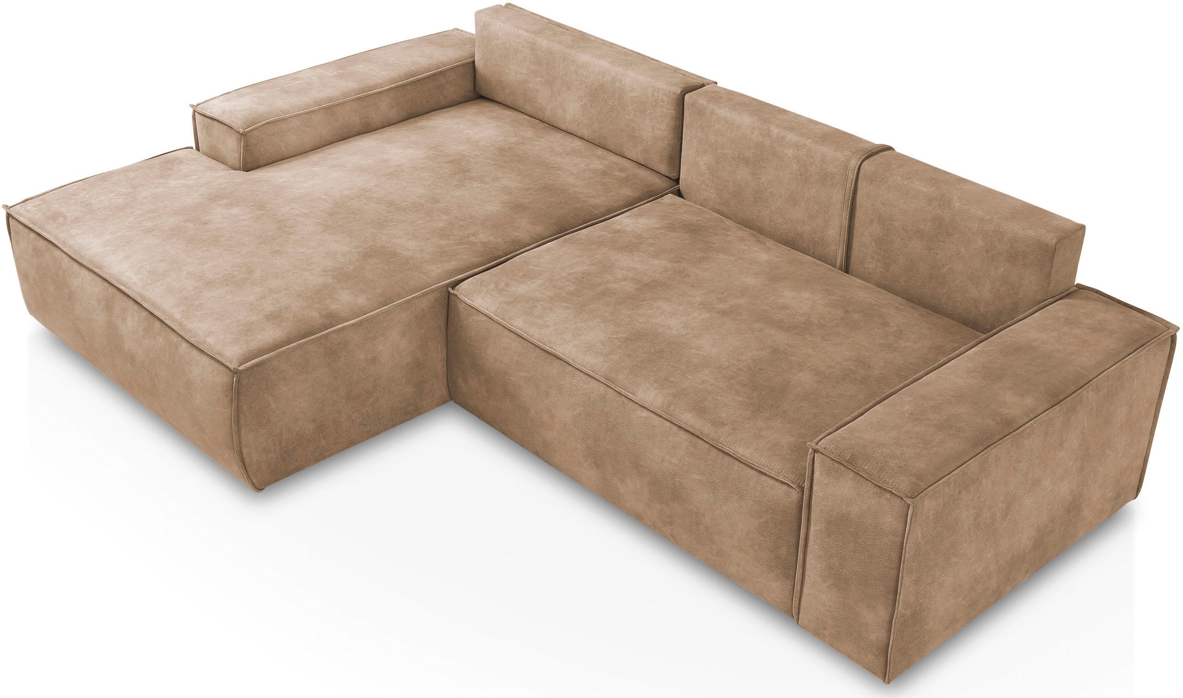 Home affaire Ecksofa SHERWOOD Schlafsofa 267 cm, L-Form, Schlaffunktion mit Bettkasten (210x136 cm), Cord, Vintage, Samtvelours