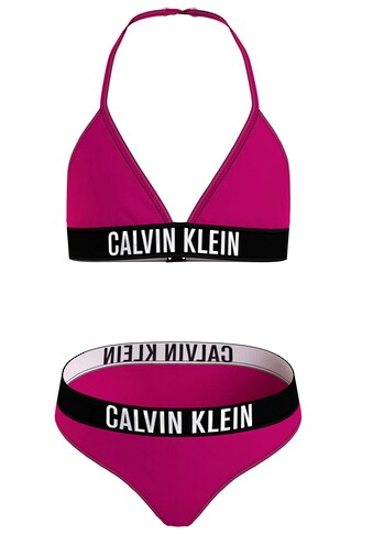 Calvin Klein Swimwear Triangel-Bikini, in Unifarben mit Schriftzügen kaufen