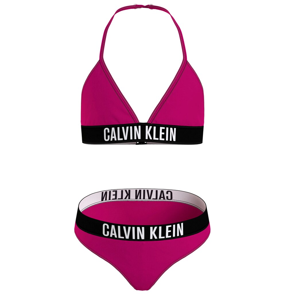Calvin Klein Swimwear Triangel-Bikini, in Unifarben mit Schriftzügen