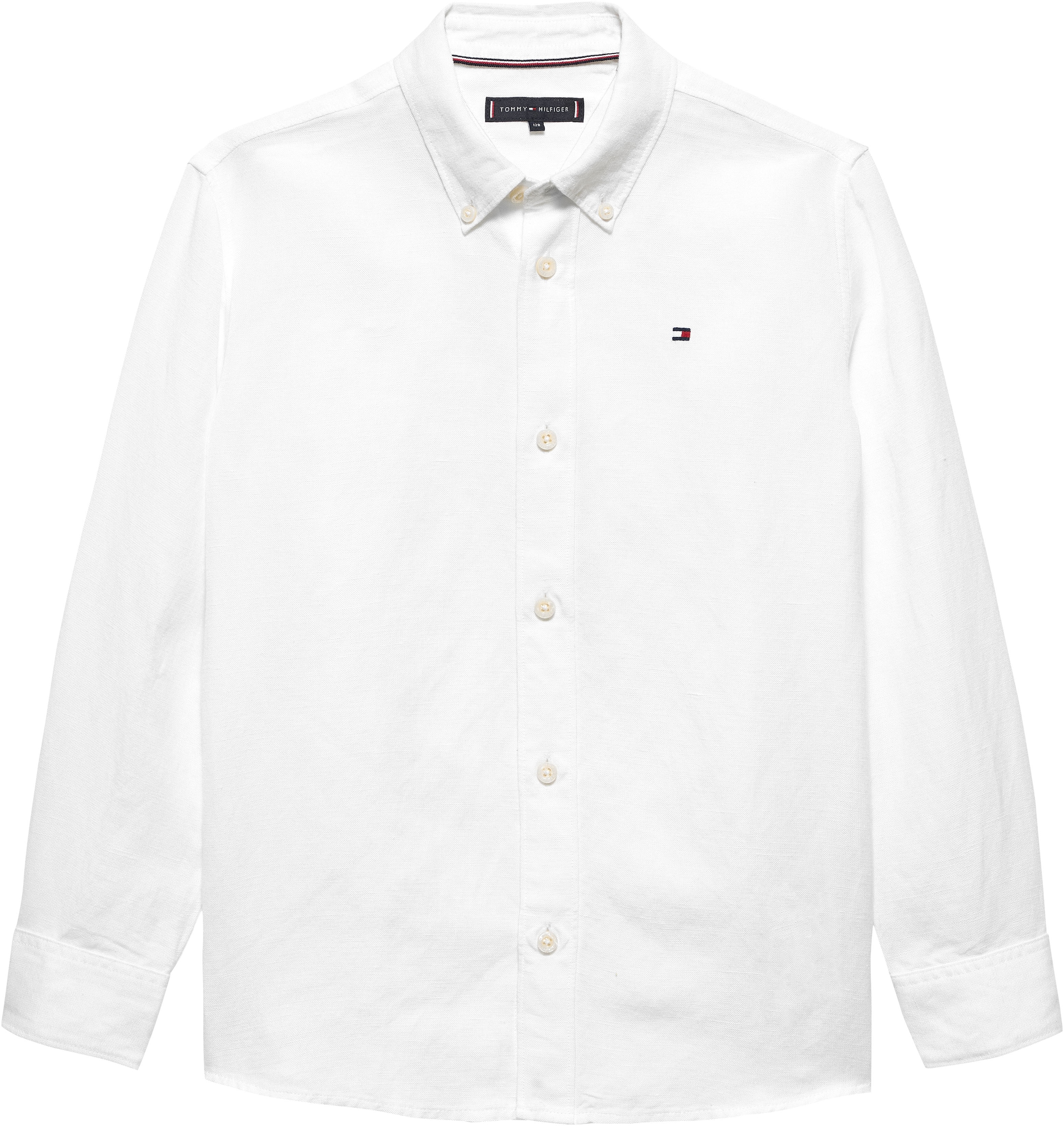 Tommy Hilfiger Langarmhemd »LINEN BLEND RELAXED SHIRT LS« mit Brusttasche, Logostickerei