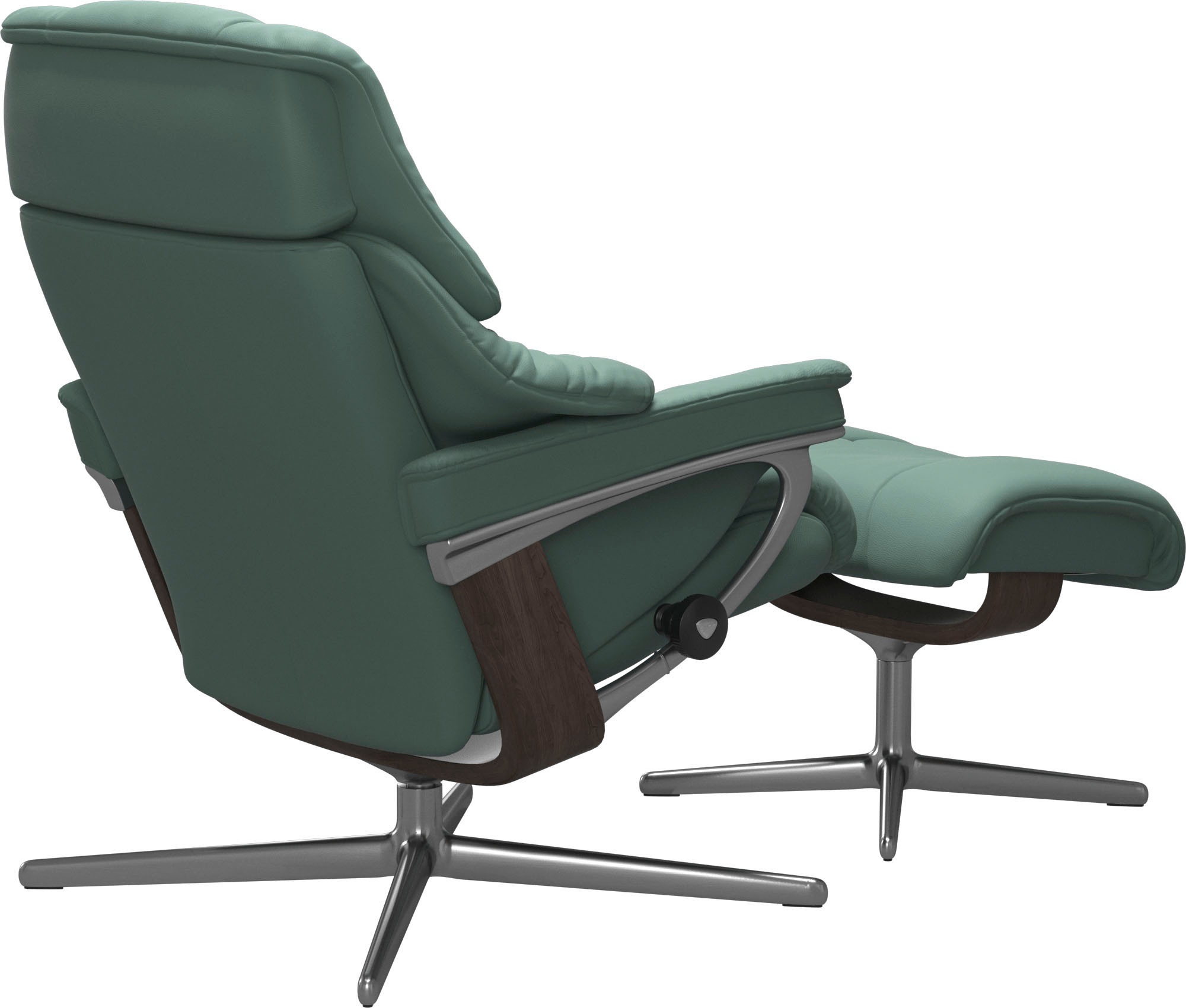 Stressless® Relaxsessel »Reno«, (Set, Relaxsessel mit Hocker), mit Hocker, mit Cross Base, Größe S, M & L, Holzakzent Wenge