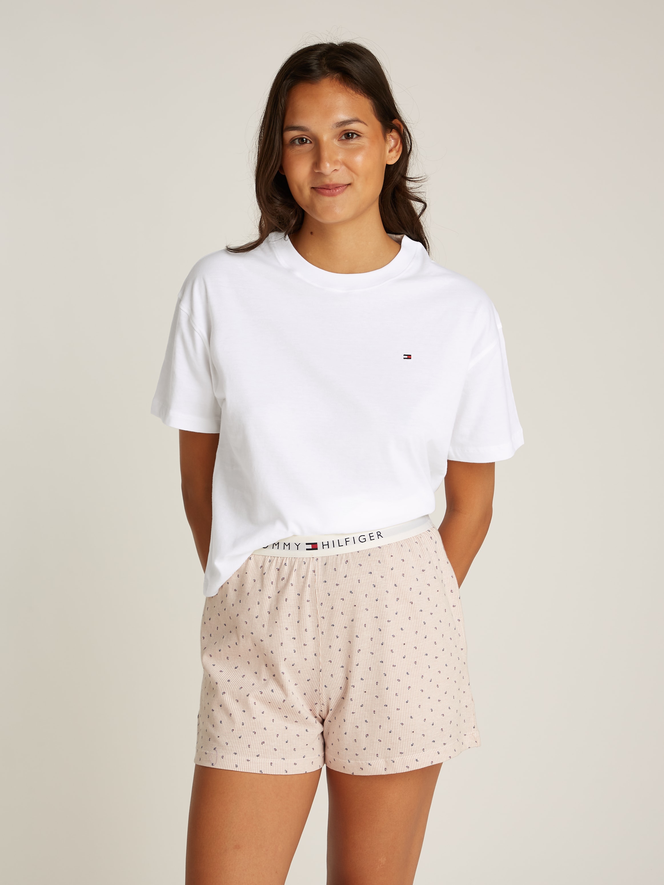 Tommy Hilfiger Underwear Pyjama »SS PRT PJ SHORT SET«, (Set, 2 tlg., 2tlg), mit Muster, Logo