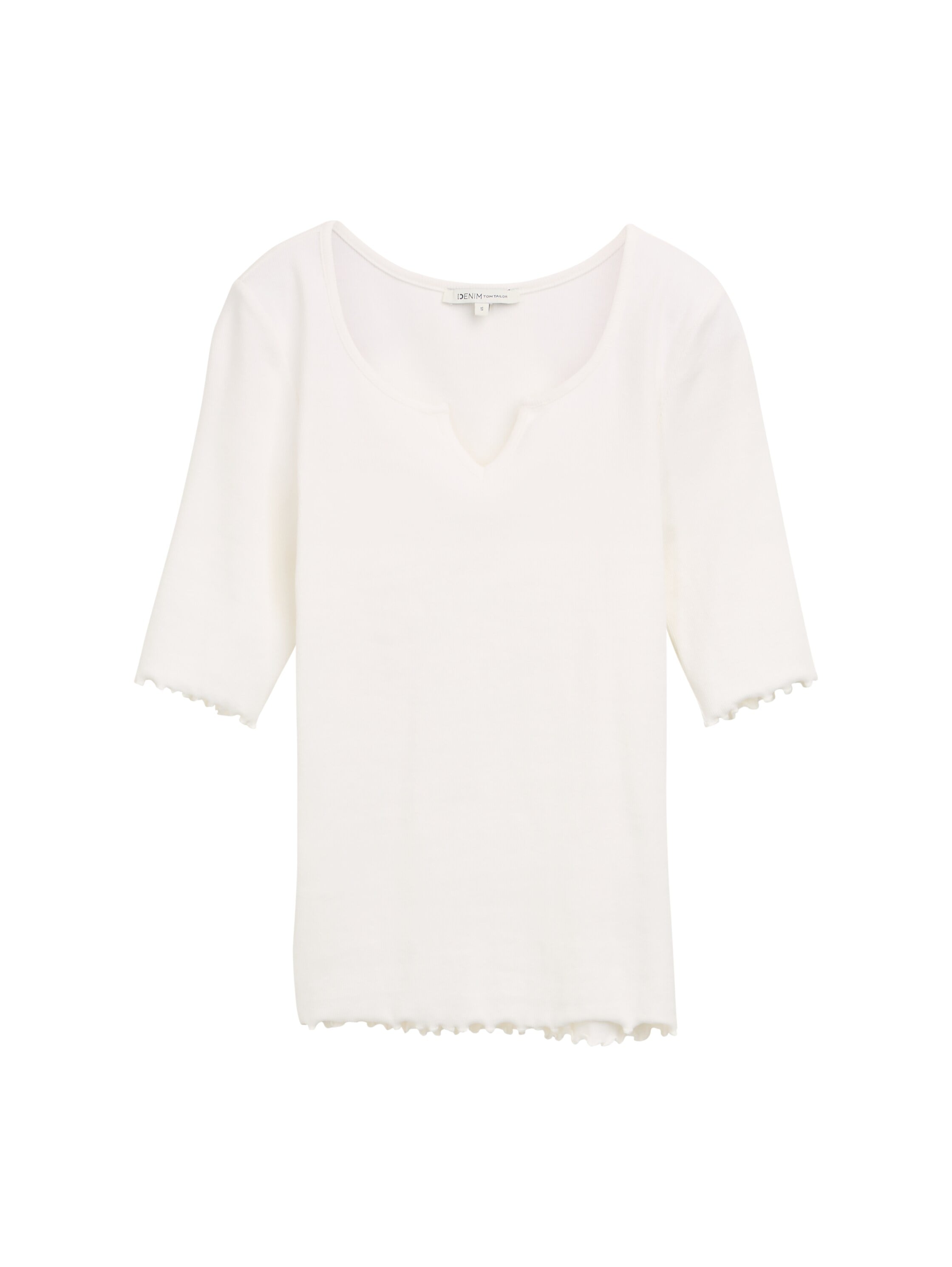 TOM TAILOR Denim T-Shirt, mit Rippstruktur