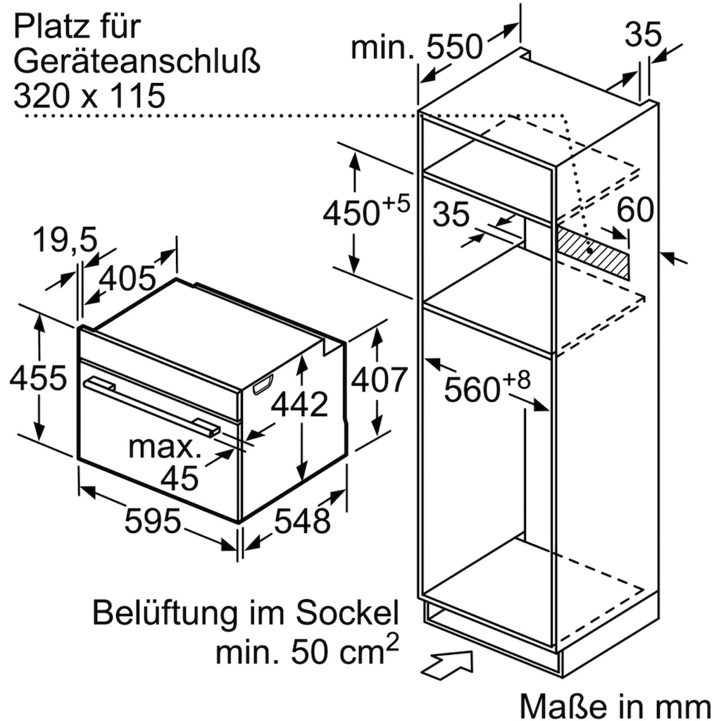 BOSCH Backofen mit Mikrowelle »CMG636BS1«, CMG636BS1, ecoClean Direct