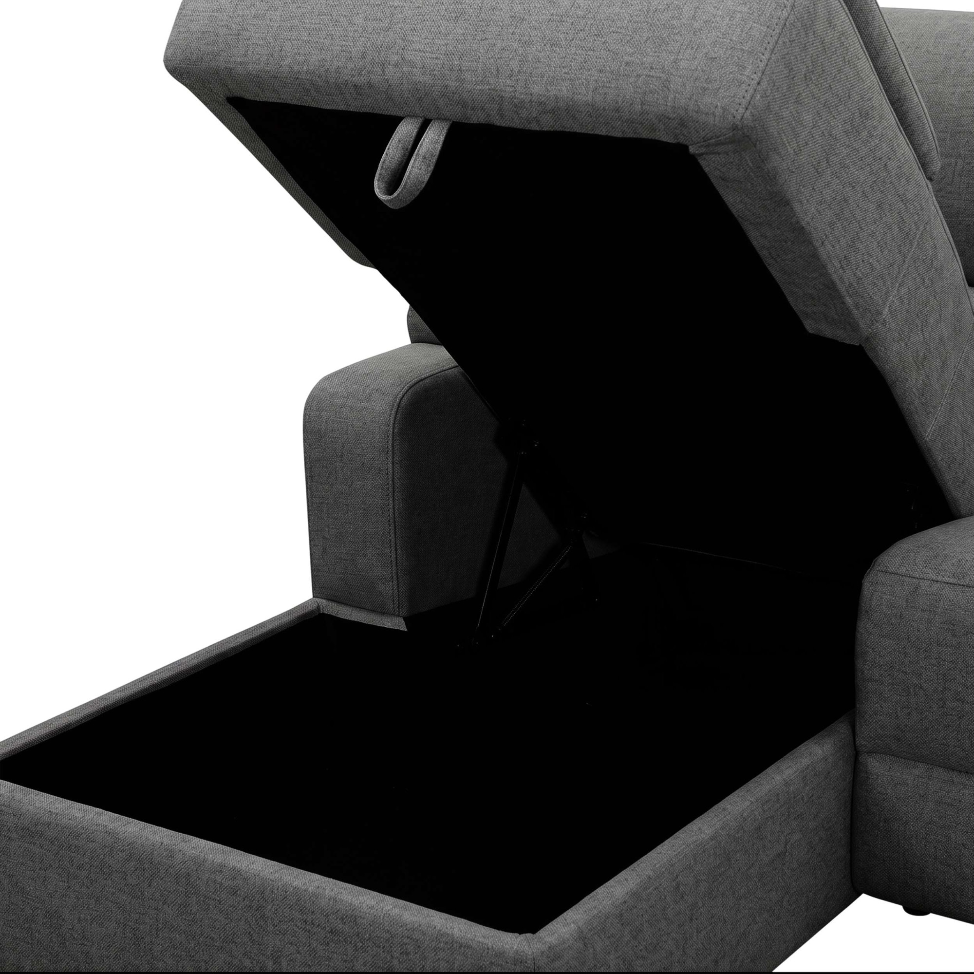 OTTO home Ecksofa »NAPORI Struktur-Bezug, L-Form, 210cm, man./elektr. Relaxfunktion« USB-A bei elektr. Variante, Staukasten, Seitentaschen u. Federkern