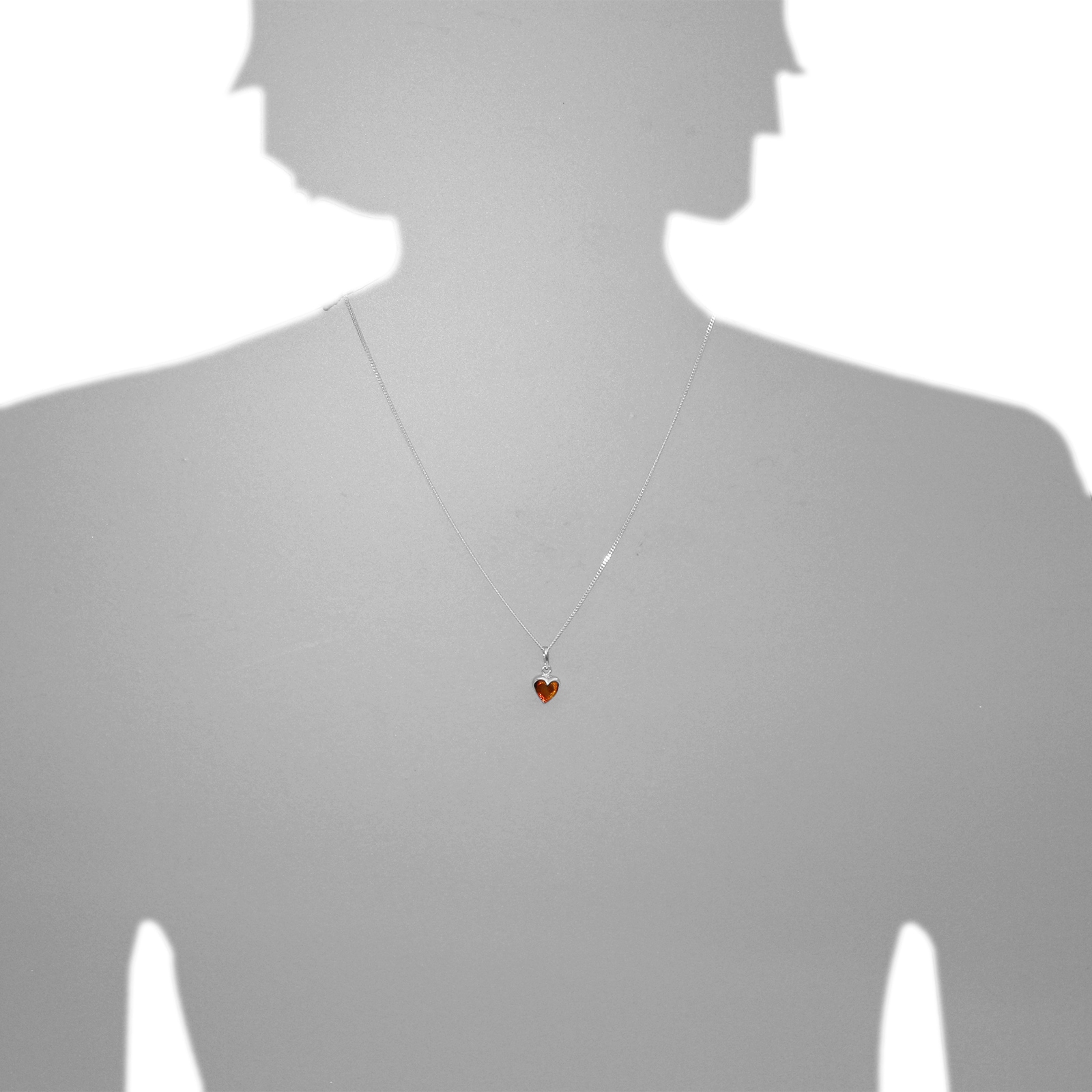 OSTSEE-SCHMUCK Kette mit Anhänger »- Herz - Silber 925/000 - Bernstein«