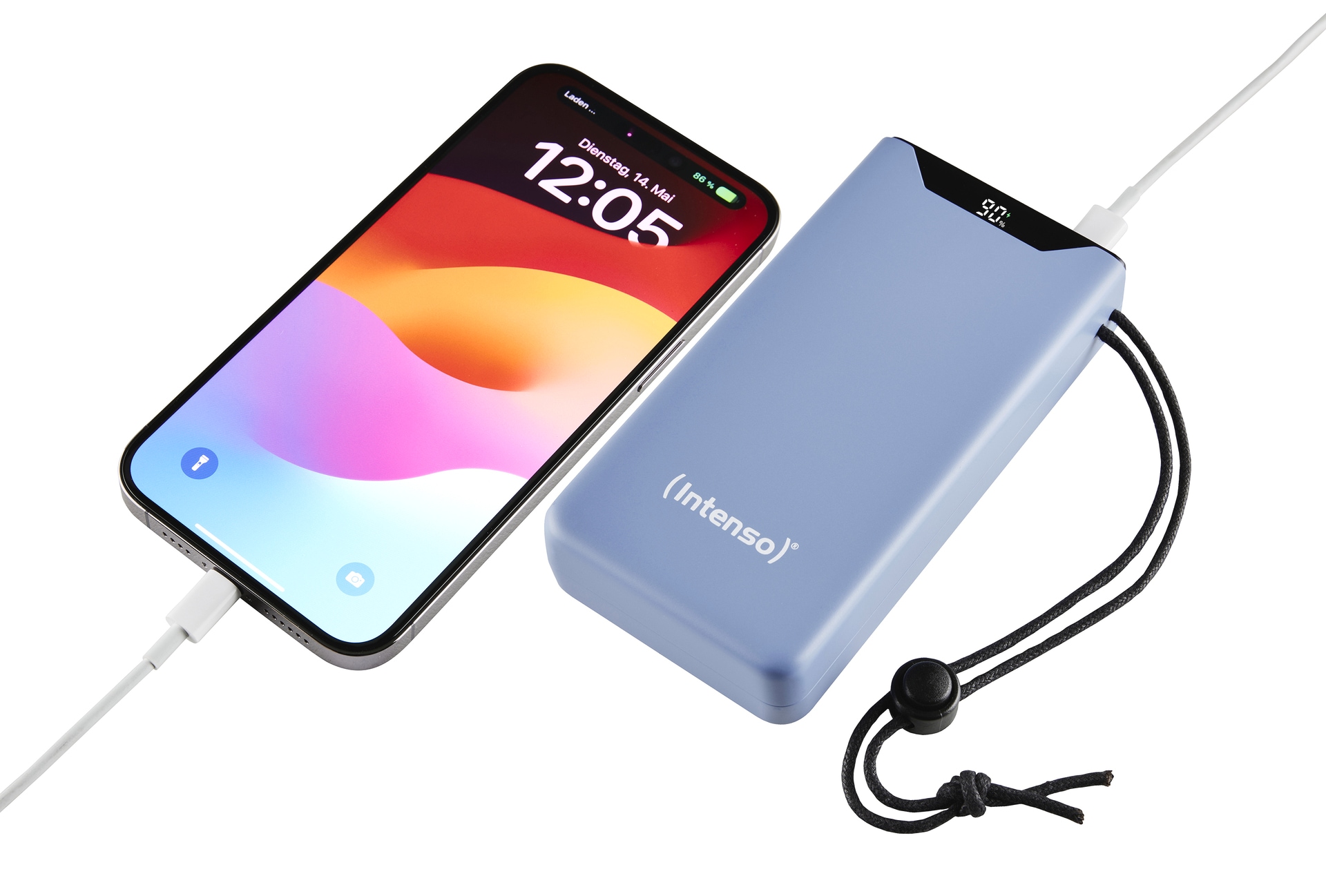 Intenso Powerbank »F20000 20.000 mAh 20 W«, Intenso Power Bank F20000 green, Power Delivery und Qualcomm Quick Charge 3.0, mit USB-C zu USB-C Kabel